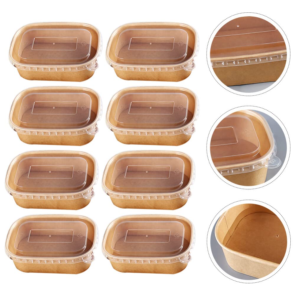 20-Pack 500ml Disposable Paper Food Containers with Clear Lids - Meal Prep, Charcuterie, Takeout & Rice Storage Containers | Ideal for Catering, Picnics & Food Delivery Services