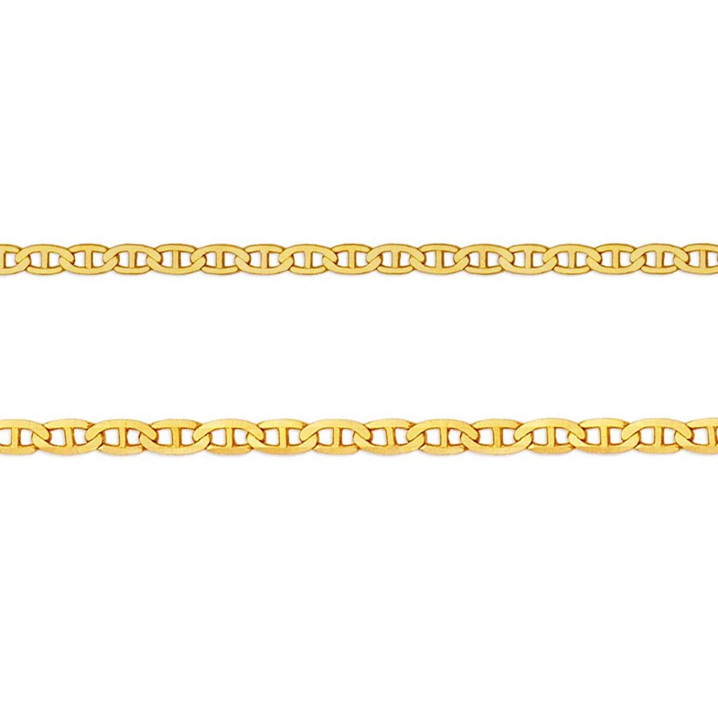 14K Yellow Gold Gucci Flat Chain Necklace for Women & Men - Italian Crafted Strong & Shiny Link Jewelry - Perfect Gift (16-24 Inches, 1.60-1.80mm Width) - Ideal for Everyday Wear, Special Occasions & Luxury Gifting