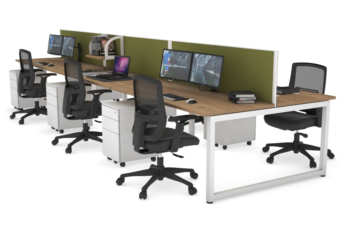 Quadro Loop Legs 6-Person Office Workstation Desk [1800L x 700W] - Modern Collaborative Workspace Solution for Team Projects & Open Office Layouts