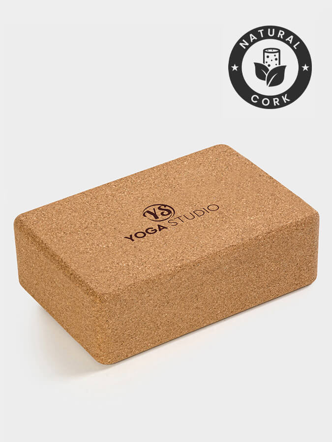 Premium Large Cork Yoga Block - Eco-Friendly & Non-Slip Yoga Brick for Hot Yoga, Pilates & Home Workouts - Ideal for Yoga Studios & Beginners