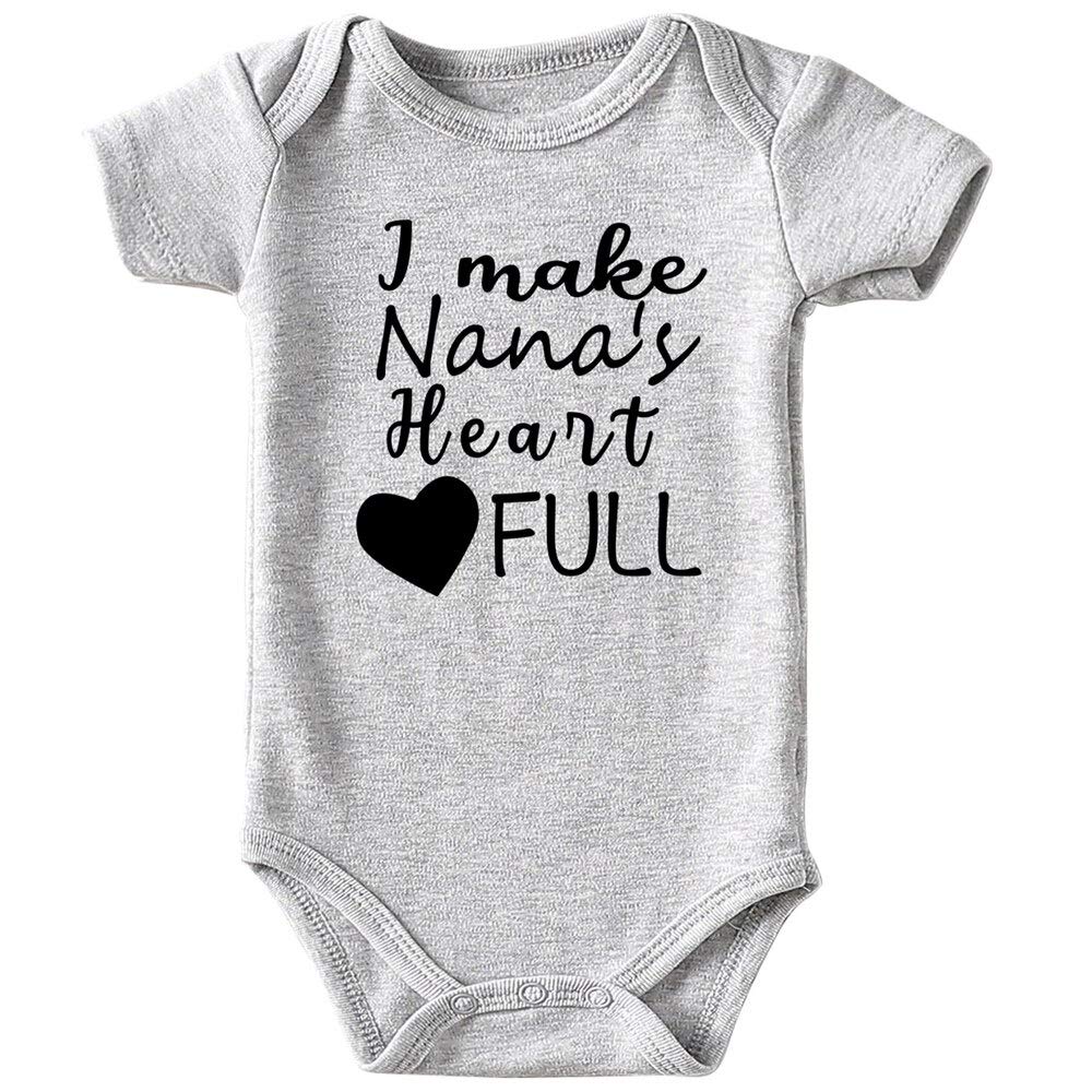 Funny Unisex Baby Bodysuit 0-3 Months - Cute 'Make Nana's Heart' Design for Boys & Girls | Perfect for Family Photos, First Outfits & Special Occasions