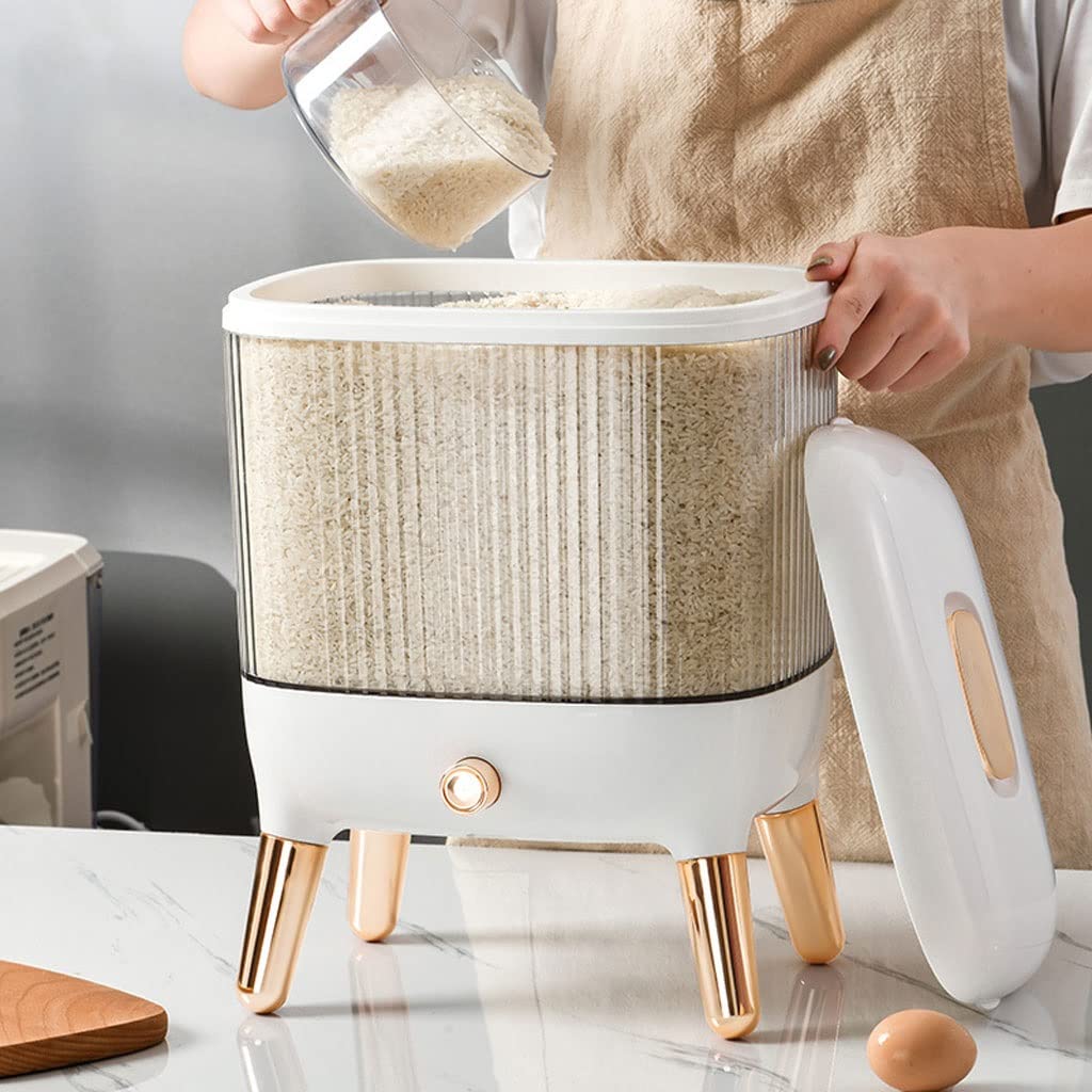 Airtight Rice Storage Container with Lid - Large Capacity Rice Dispenser & Cereal Bucket for Kitchen, Pantry Organization | Perfect for Rice, Grains, Flour, and Dry Food Storage