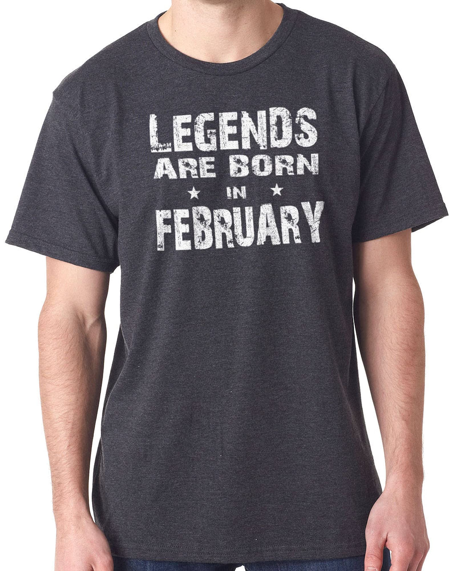 Men's 'Legends Are Born in February' T-Shirt - Comfortable Casual Tee for Birthday Gifts & February Celebrations