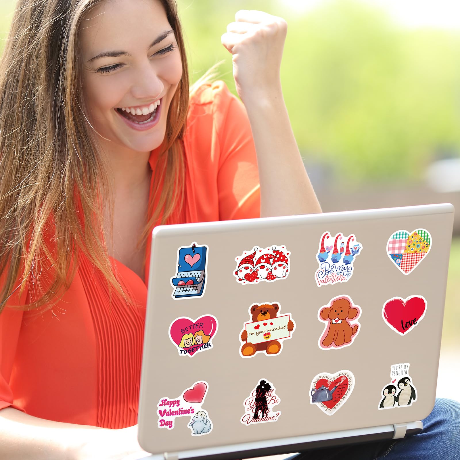 100PCS Heart Stickers for Valentine's Day - Unique Non-Repeating Love Stickers, Romantic Party Decorations, DIY Scrapbooking & Gift Wrapping Supplies - Perfect for Valentine's Gifts, Cards, Journals, and Party Favors