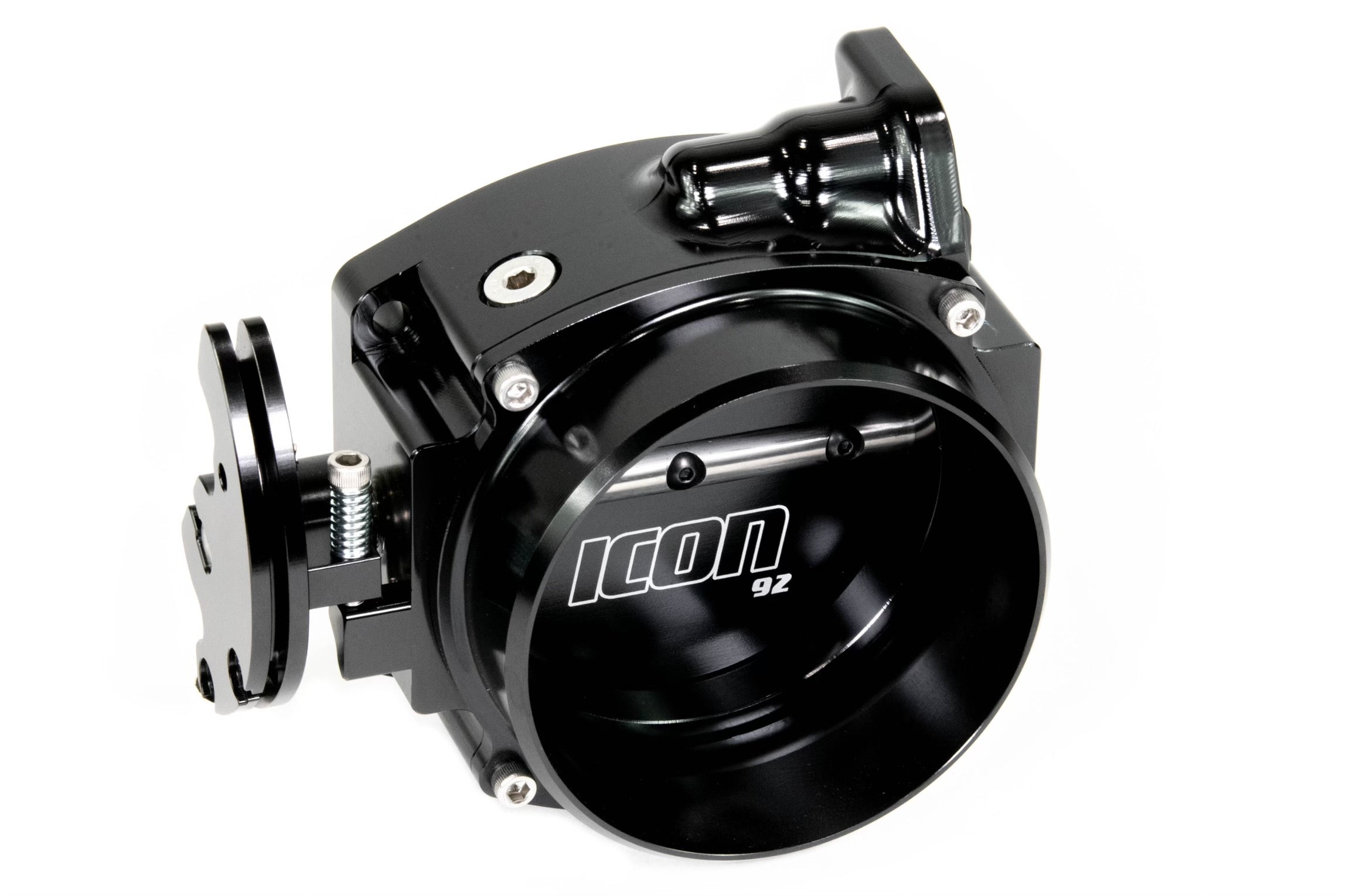 ICON 92/95mm High Performance Cable Drive Throttle Body (Black) - Interchangeable Connection for Ford Mustang, Chevy Camaro - Perfect for Racing & Engine Upgrades