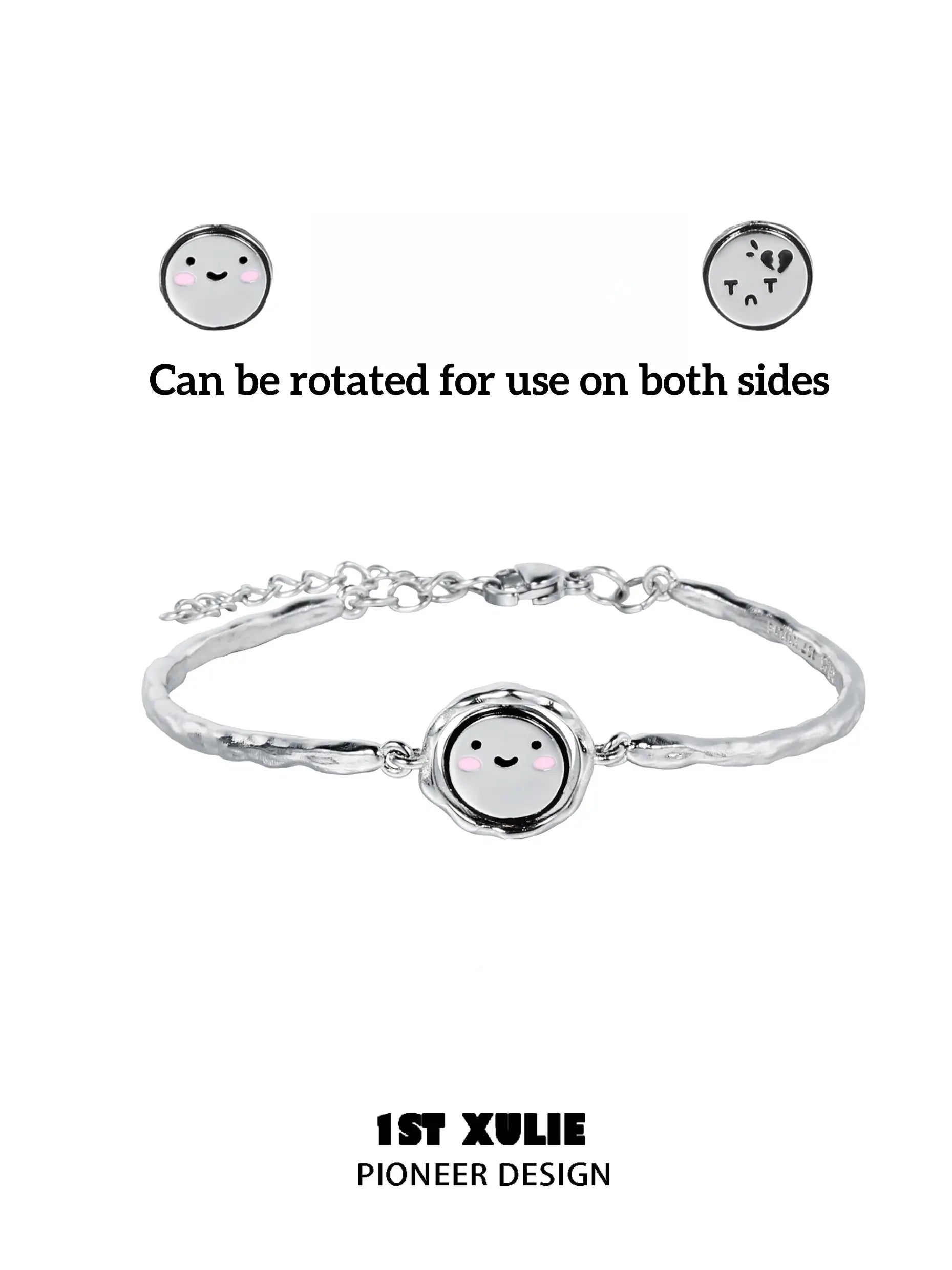 925 Sterling Silver Broken Heart Adjustable Open Bangle Bracelet - Mood Diary™ | Perfect for Breakup Recovery, Self-Love Gifts & Emotional Healing Jewelry