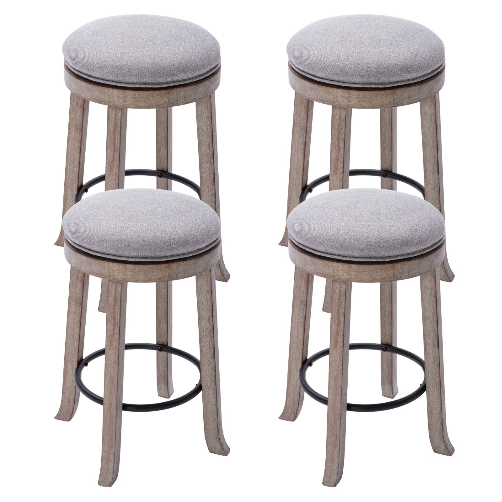 DUOMAY French Vintage Swivel Bar Stools Set of 4 - 26