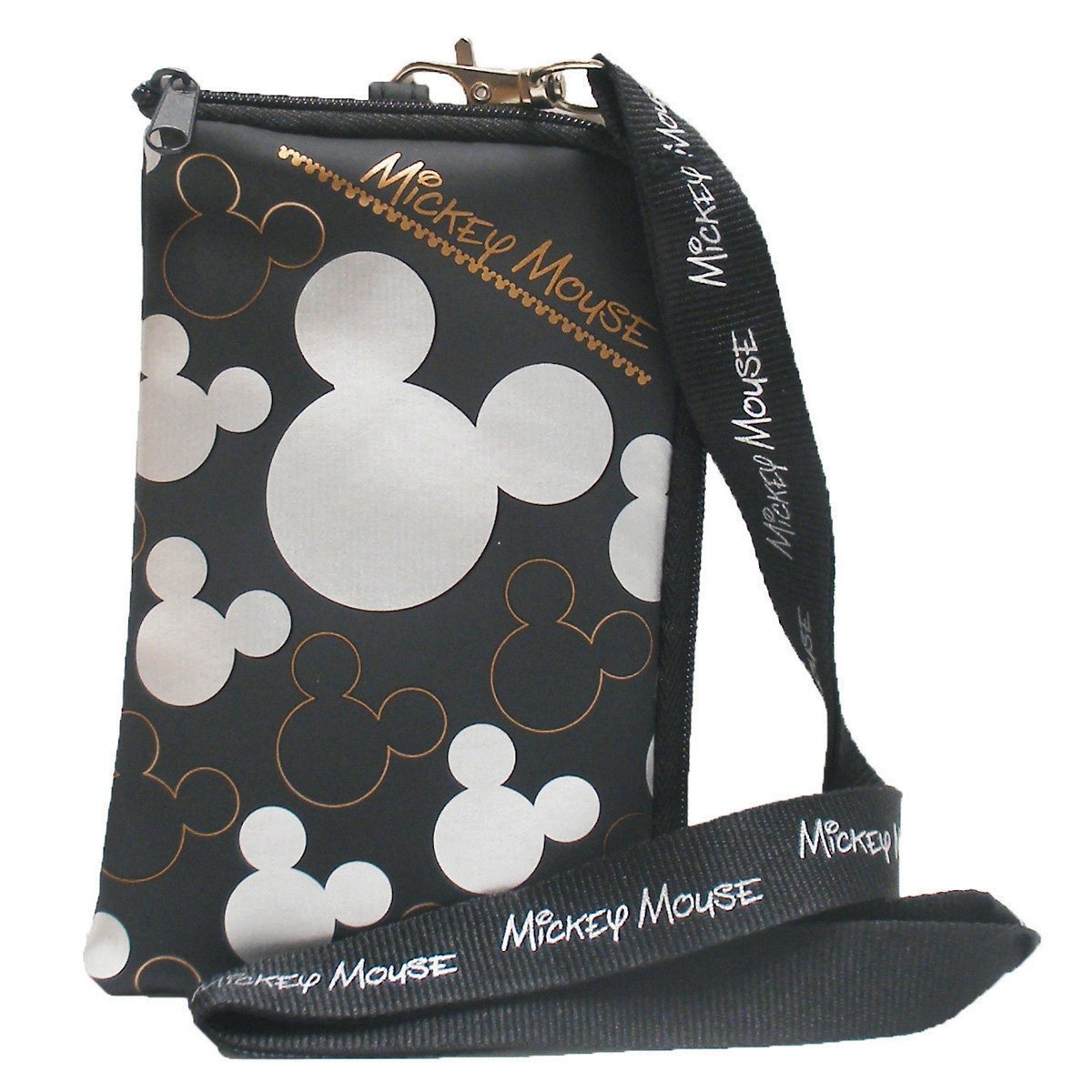 Disney Mickey Mouse Drawstring Backpack & Lanyard 2-Pack Set - Silver | Lightweight School Backpack & ID Badge Holder for Kids, Teens, Disney Fans | Perfect for School, Travel, Theme Parks & Disney Trips