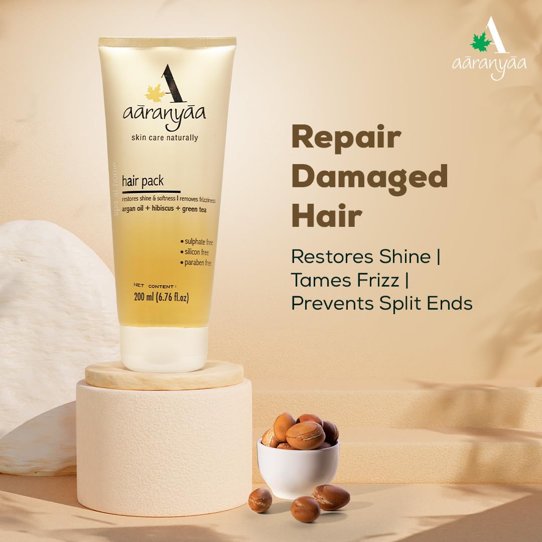 Aaranyaa Argan Oil Hair Mask (200ml) - Deep Conditioning Treatment for Dry, Frizzy Hair | Hair Fall Control | Sulfate-Free | Men & Women | Use for Salon-Quality Hair at Home or On-The-Go