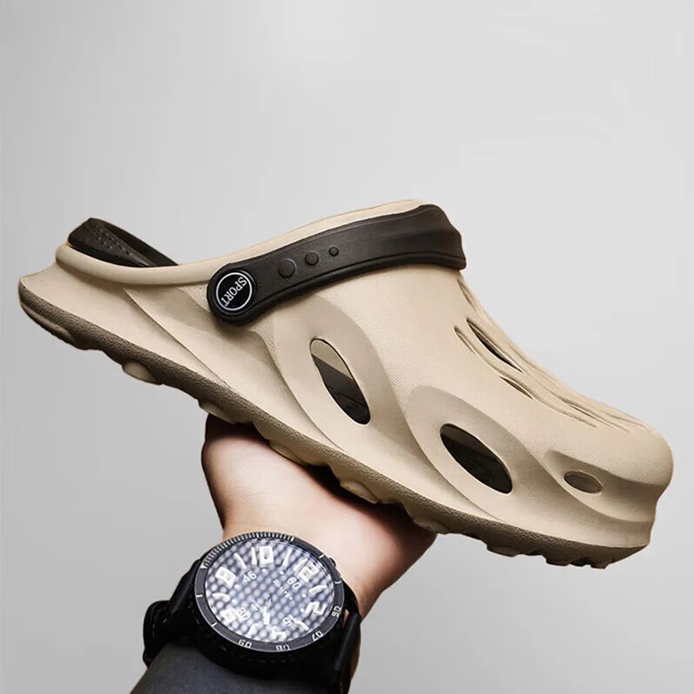**Men's Aqua Shoes - Waterproof Anti-Slip Beach Sandals with Thick Sole - Lightweight EVA Flip Flops for Swimming, Surfing, and Outdoor Activities**