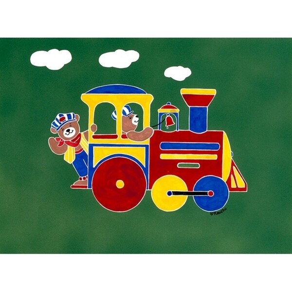 BearRy Happy Conductors SHERAS68808 Print 21x28.25 by Shelly Rasche - Vibrant Wall Art for Kids Room, Nursery Decor & Playroom Decoration