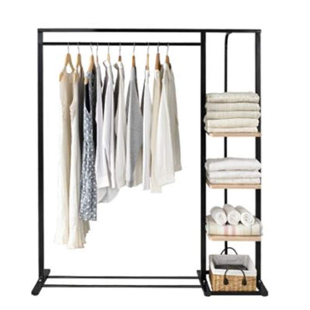 Sturdy Wrought Iron Freestanding Coat Rack Stand with High Capacity Storage - Multi-Functional Garment & Shoe Organizer for Hats, Coats & Accessories - Perfect for Living Room, Hallway, Corridor & Entryway - Black (12040.515)