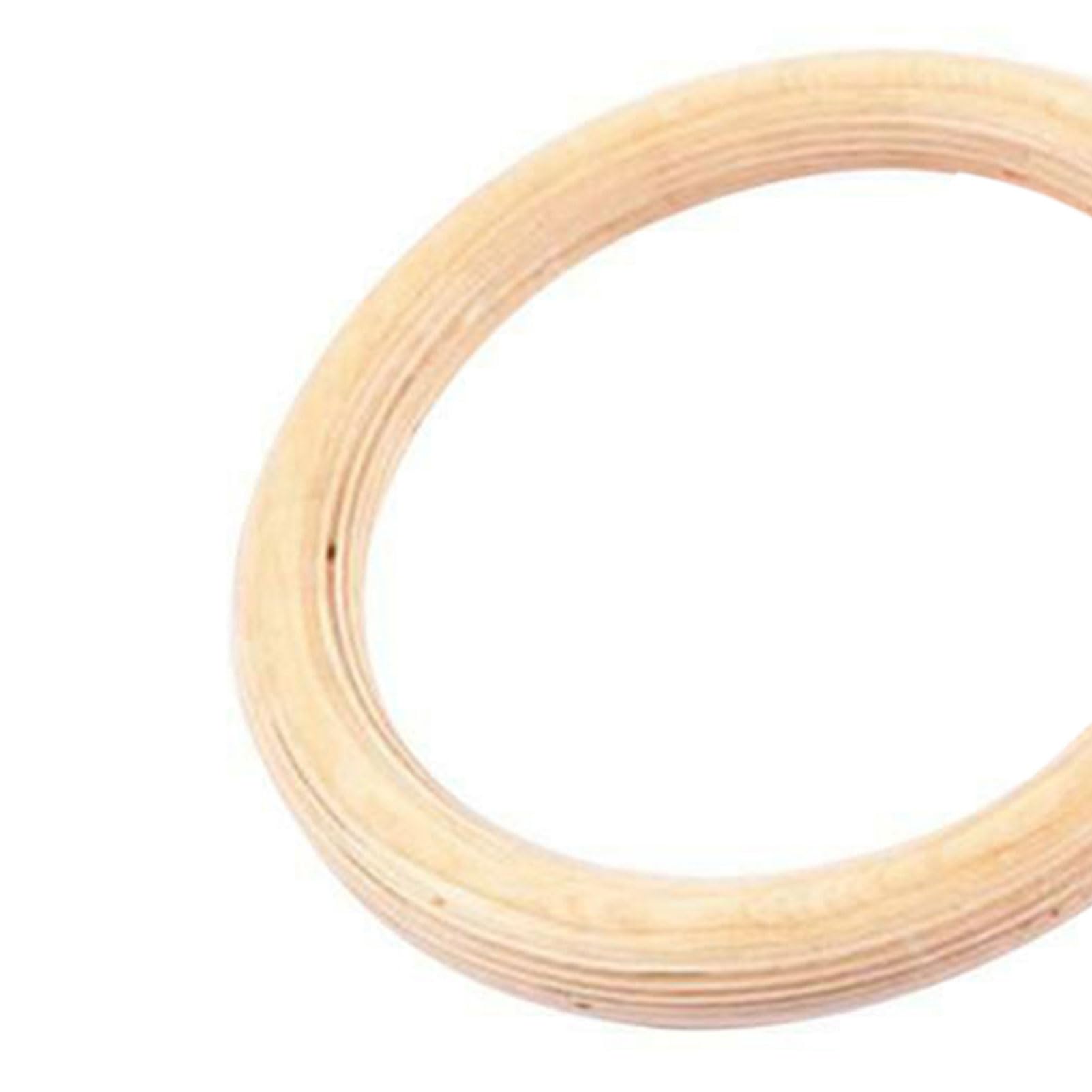 Wooden Gymnastic Rings - Pull Up Trainer for Indoor Workout & Fitness