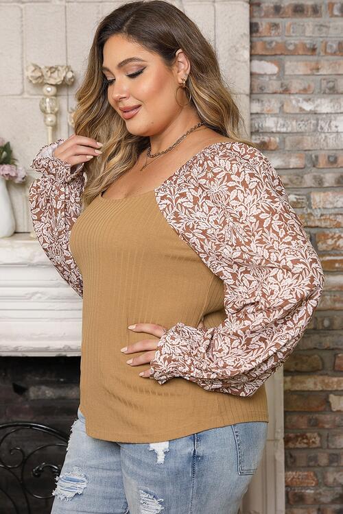 Plus Size Floral Square Neck Summer Tops for Women - Casual Short Sleeve Blouse for Beach, Vacation & Everyday Wear