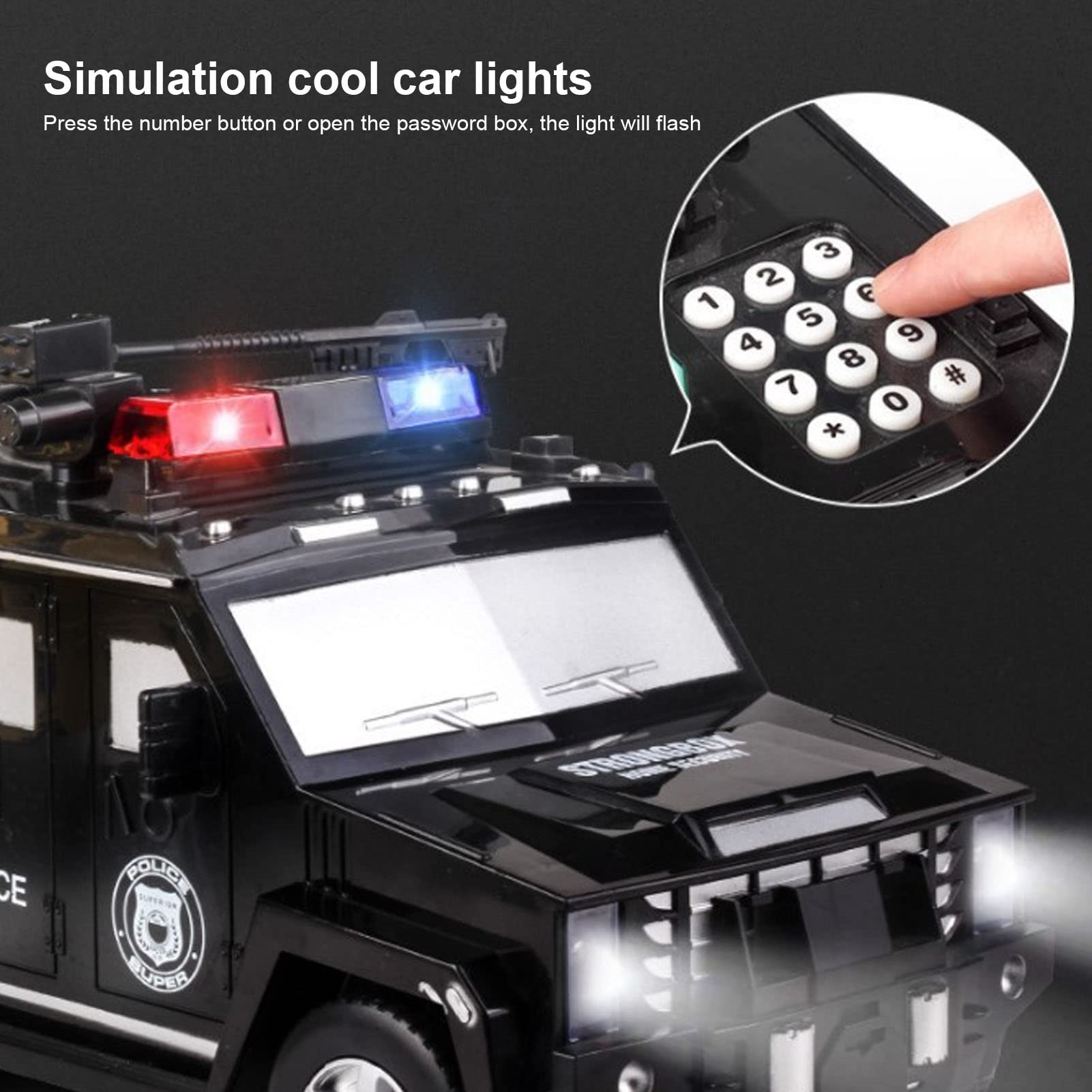 Secure Password Protected Armored Car Piggy Bank - Automatic Money Saving Toy for Kids, Cool Plastic Safe Car for Boys & Girls - Perfect Gift for Birthday, Christmas & Savings Goals