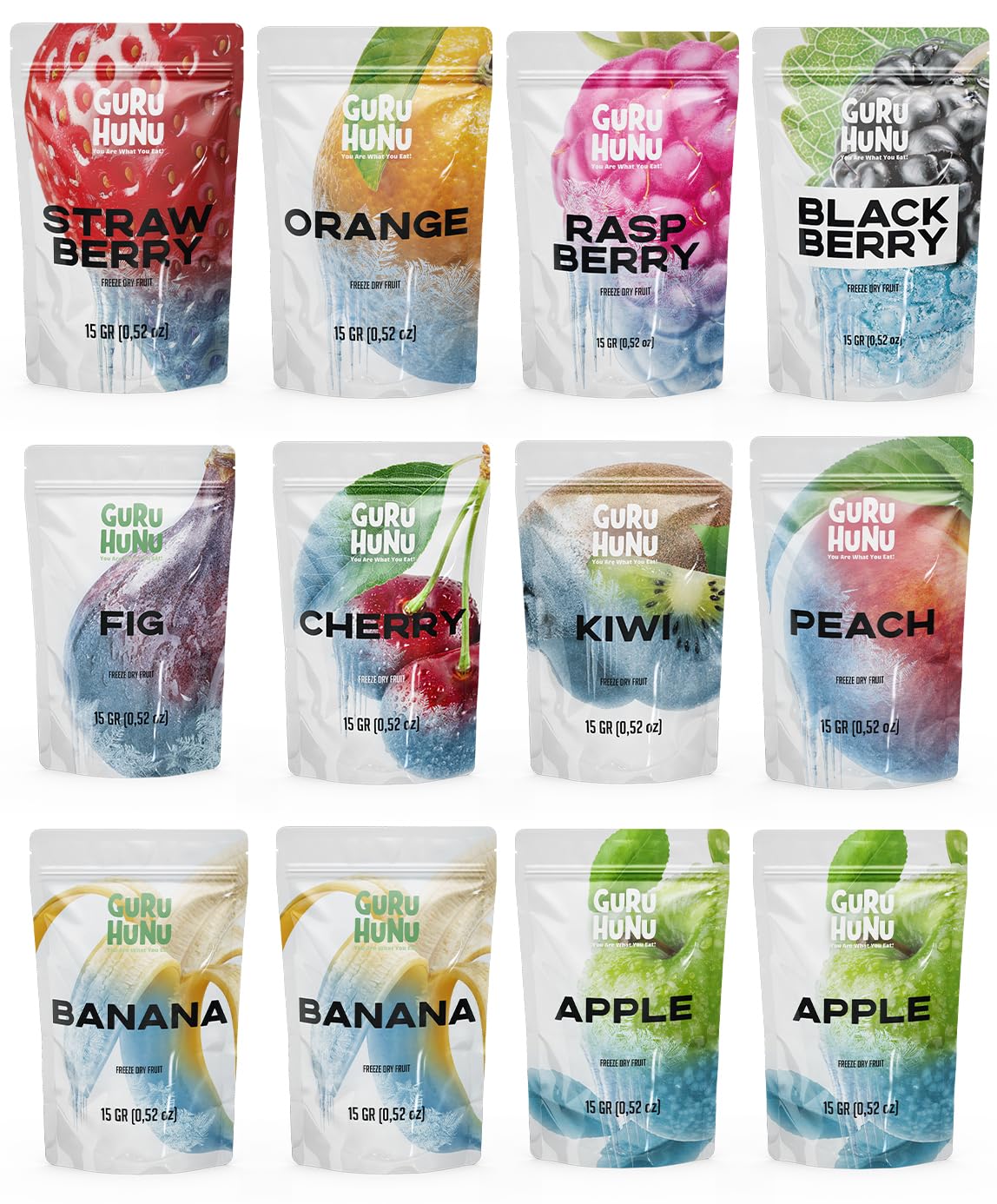 **Organic Freeze Dried Fruit Mix - 12 Individual Packs | Healthy No Sugar Added Snacks for Camping, Hiking & On-the-Go | Bulk Dehydrated Fruit Chips - Vegan, Gluten-Free, Non-GMO | Perfect for Lunch Boxes, Office Snacks & Healthy Gifts**