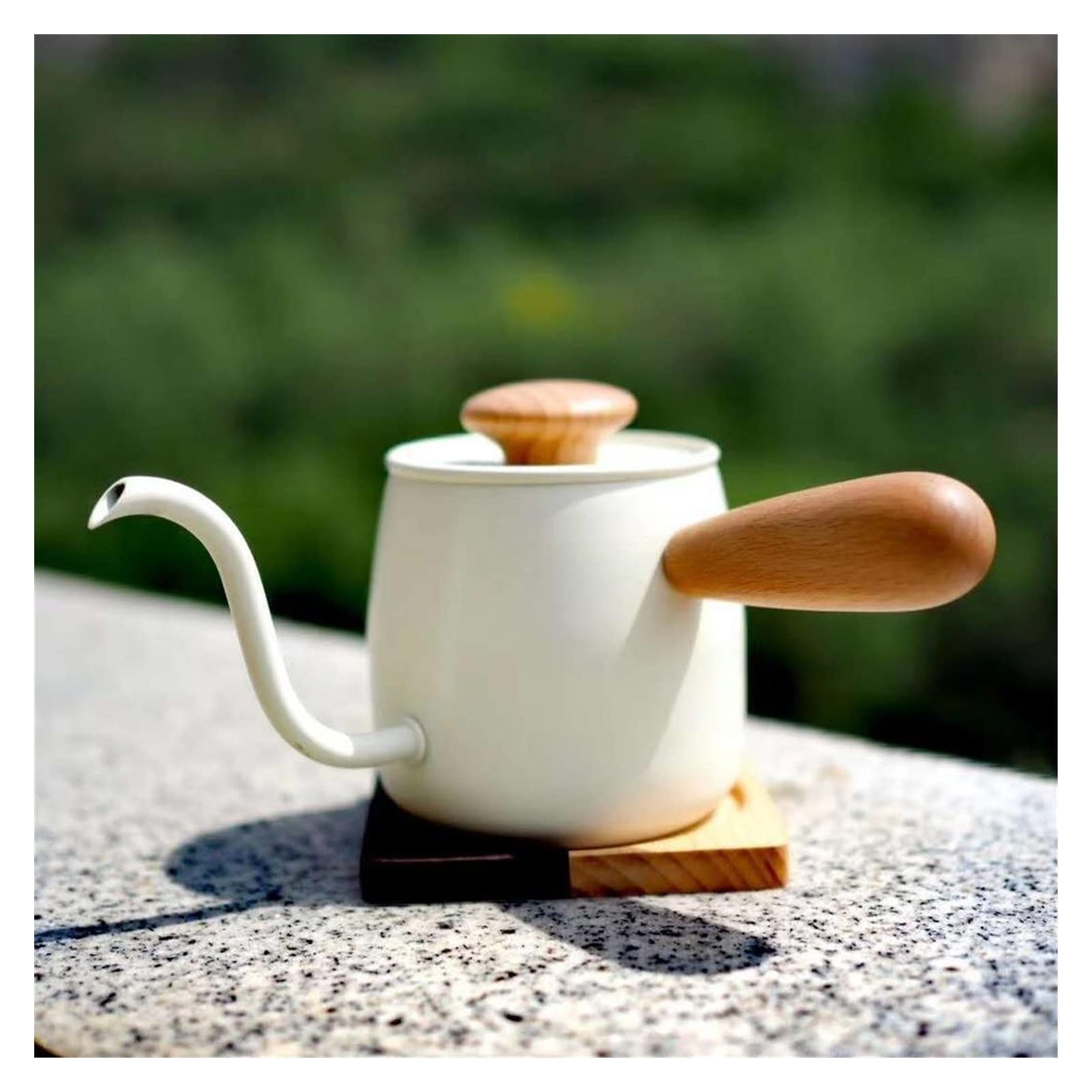 Premium Stainless Steel Gooseneck Coffee Kettle - Single Drip Pour Over Coffee Maker for Hand Brewing, Perfect for Home Baristas & Coffee Enthusiasts (White) - Ideal for Pour Over, Chemex, V60 & French Press Coffee Brewing