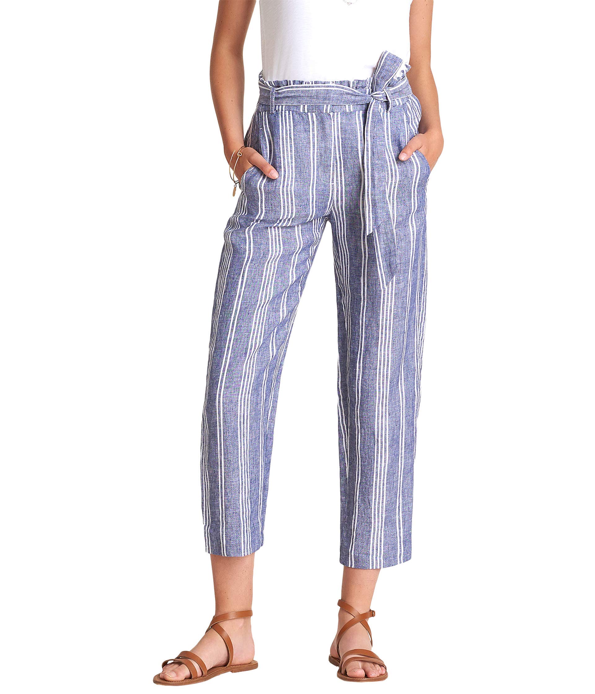 Hatley Paper Bag Pants for Women - Striped High Waist Casual Trousers | Comfortable Beachwear & Summer Outfits