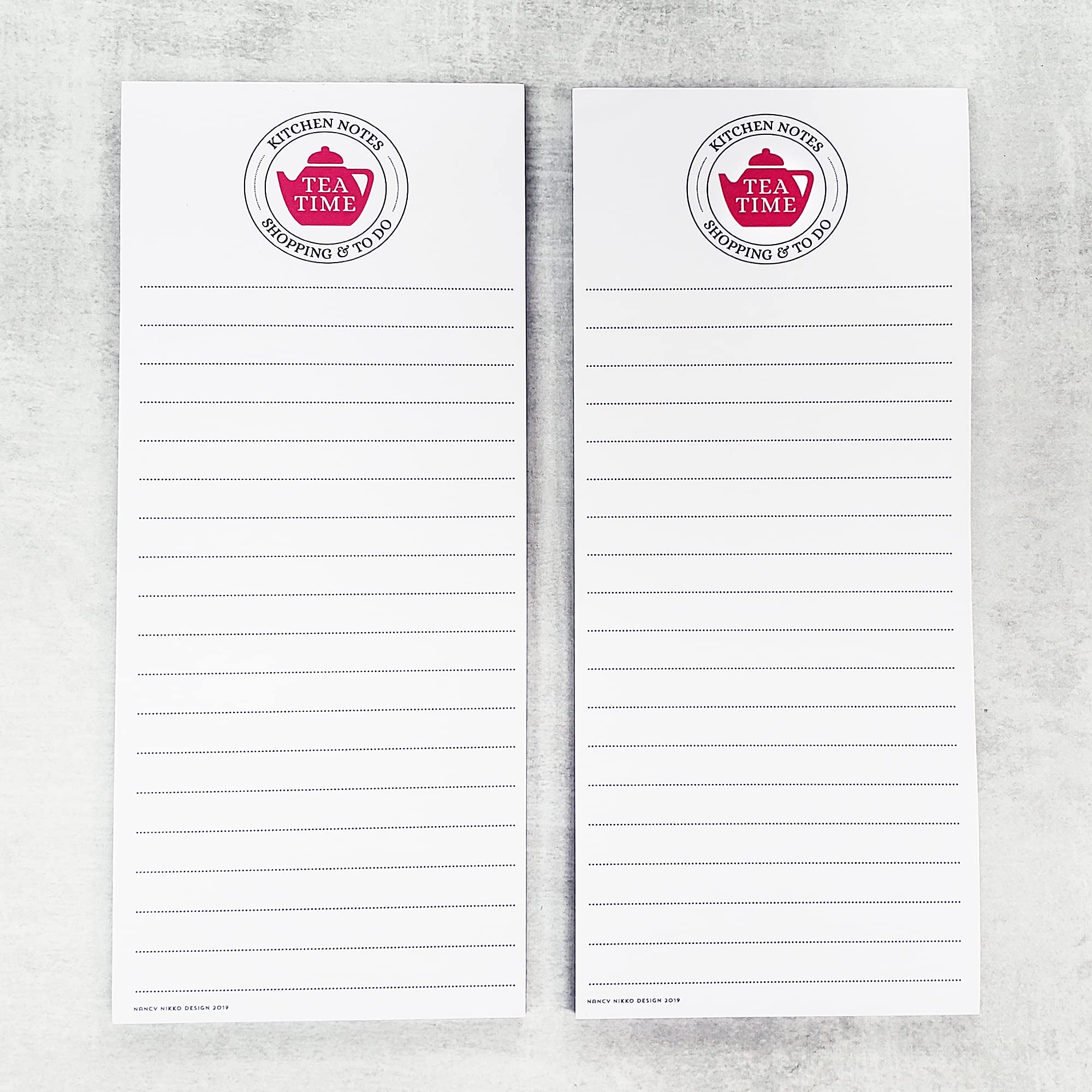 TEA TIME Refrigerator Notepads with Teapot Design - 2-Pack Magnetic Grocery Pads for Shopping Lists, Reminders & To-Do Lists | Perfect for Kitchen Organization & Family Message Board
