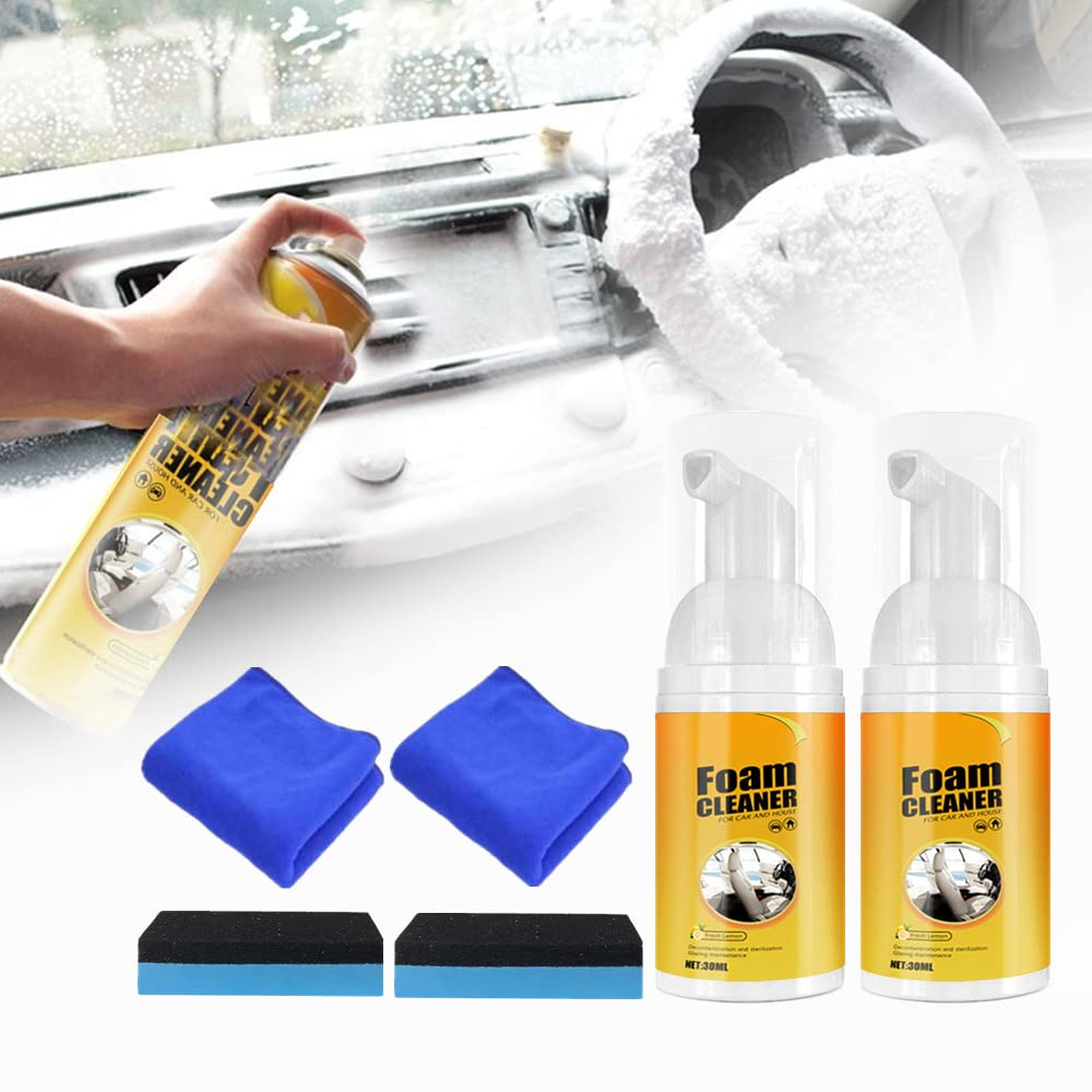 Amplesunshine Foam Cleaner - Powerful Stain Remover for Kitchen, Car & Home | Multi-Surface Cleaning Kit with Strong Decontamination (2Pcs-30ML) | Perfect for Upholstery, Tires & Greasy Surfaces