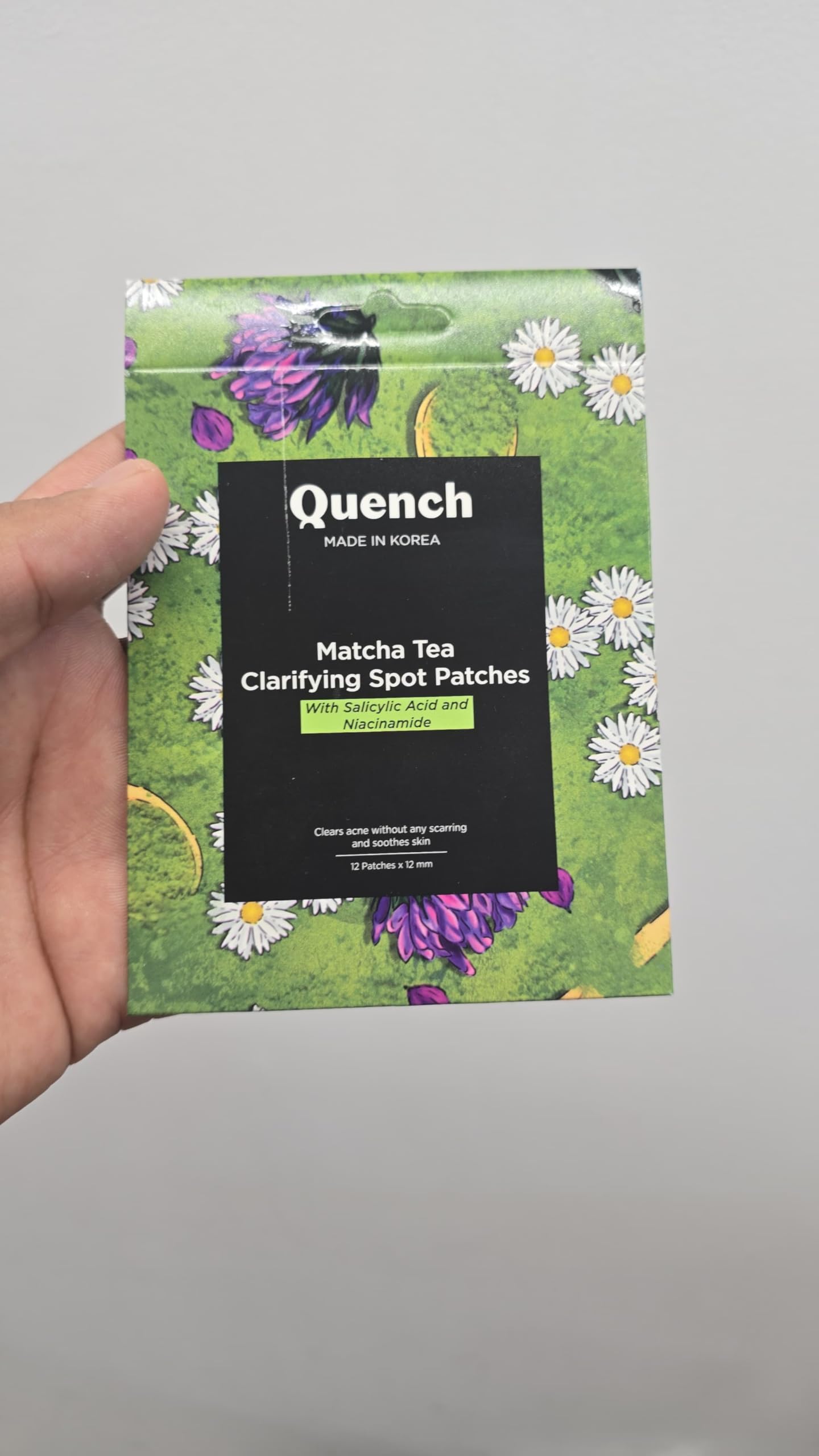 QUENCH BOTANICS Matcha Tea Clarifying Acne Patches - 1 Count (30 Patches) | Natural Pimple Treatment for Face & Body | Perfect for Overnight Spot Treatment & Daily Skincare Routine