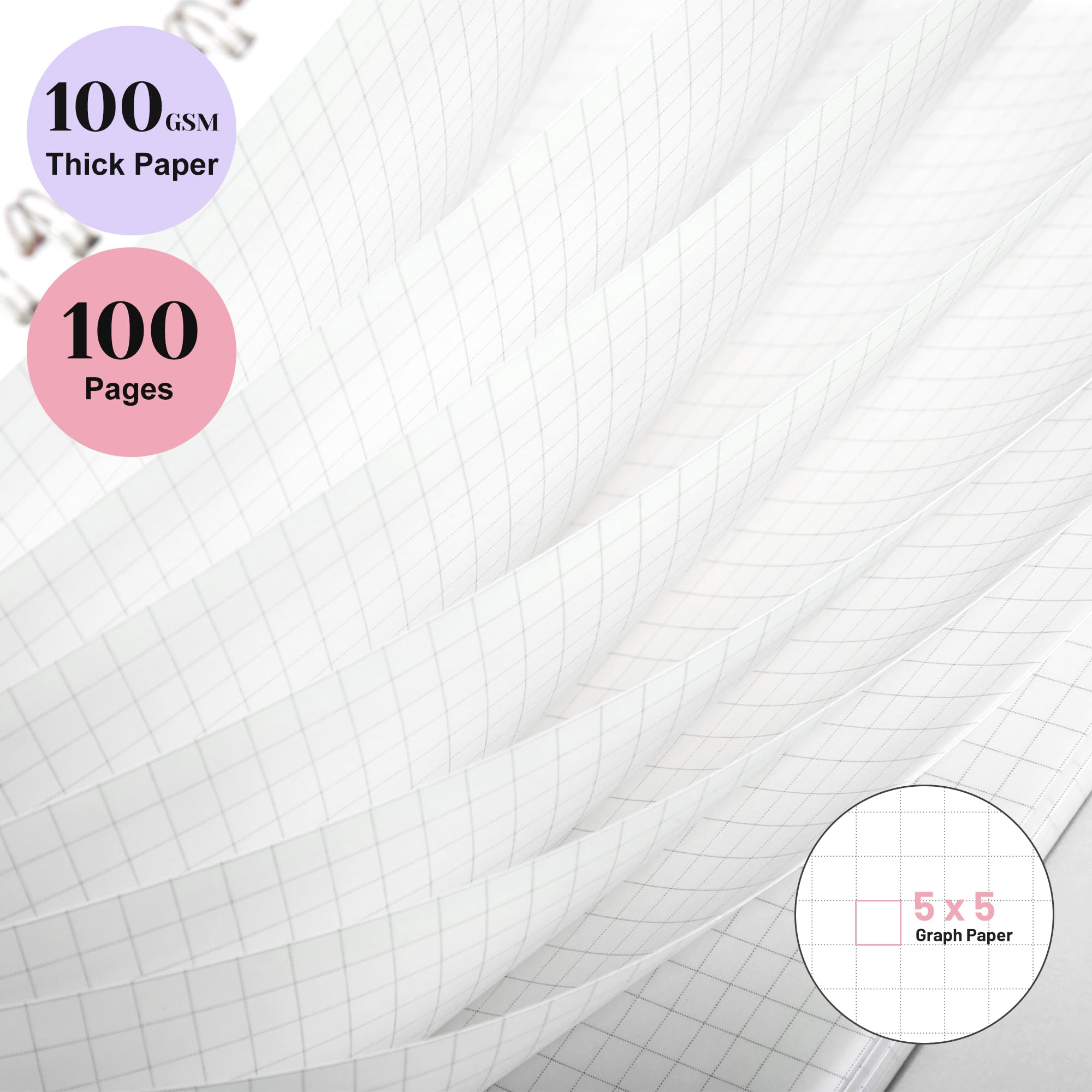 Yoment Spiral Graph Paper Notebook - 8.5