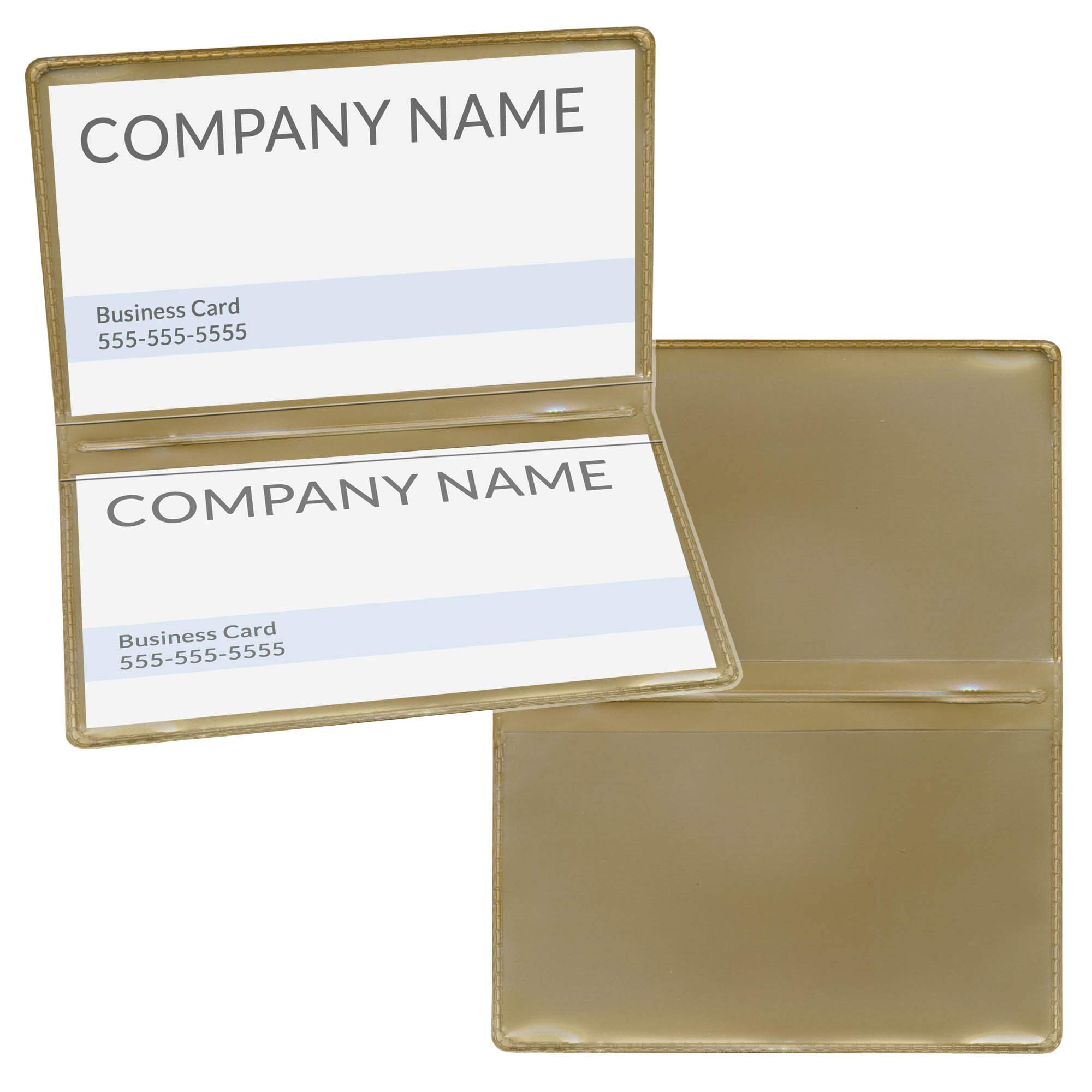 StoreSMART Metallic Gold Folding Business Card Holders - 500 Pack - Premium Polypropylene Plastic Card Cases - Perfect for Networking Events, Trade Shows & Professional Meetings (RPP2915GD-500)
