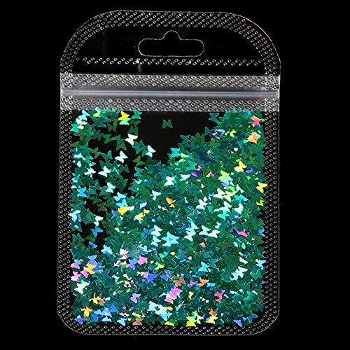 3D Holographic Butterfly Nail Art Glitter - Silver Gold Sequins for Manicure & Nail Decoration | Party & Wedding