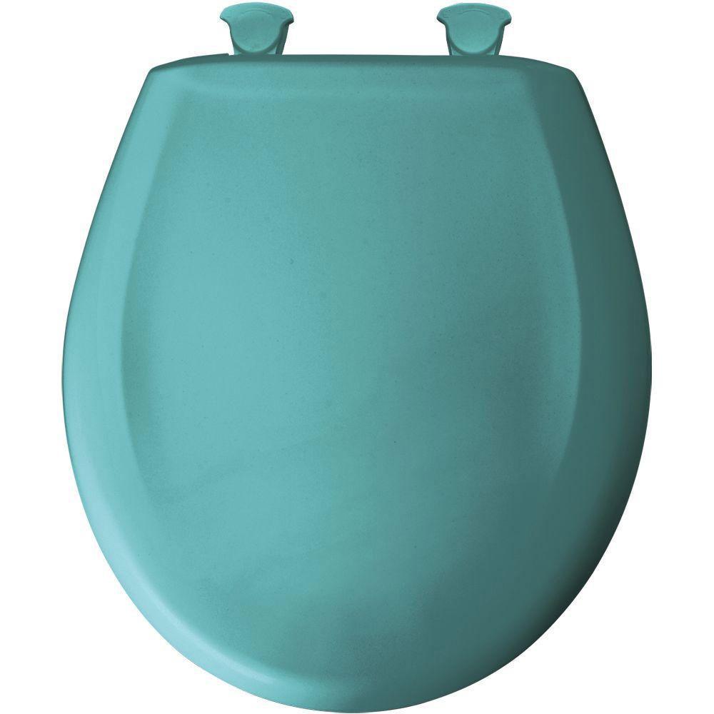 Bemis Slow Close STA TITE Round Closed Front Toilet Seat - Classic Turquoise (Model 385657) | Durable & Quiet Toilet Seat for Bathroom, Home & RV Use