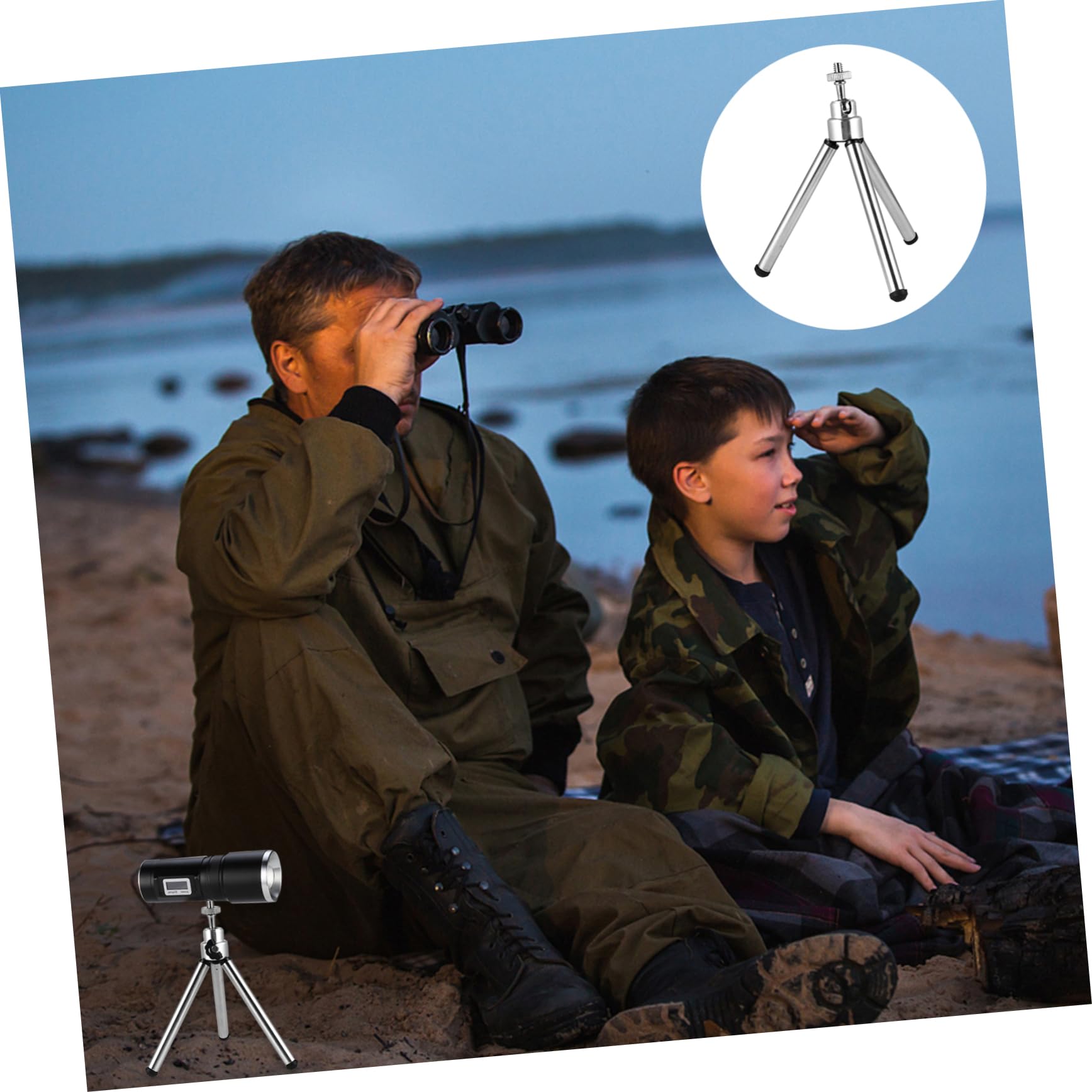 Jojofuny Fishing Light Tripod Stand - 360° Rotatable with Standard Screw & Retractable Design for Night Fishing, Camping, and Outdoor Adventures