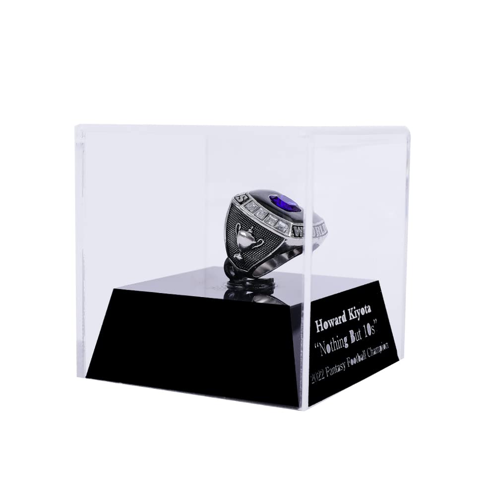 Custom Championship Ring Display Case with 1 Slot Hole - Baseball, Softball, Football & High School Ring Display Box | Perfect for Trophy Rooms, Awards Ceremonies & Sports Memorabilia Collections