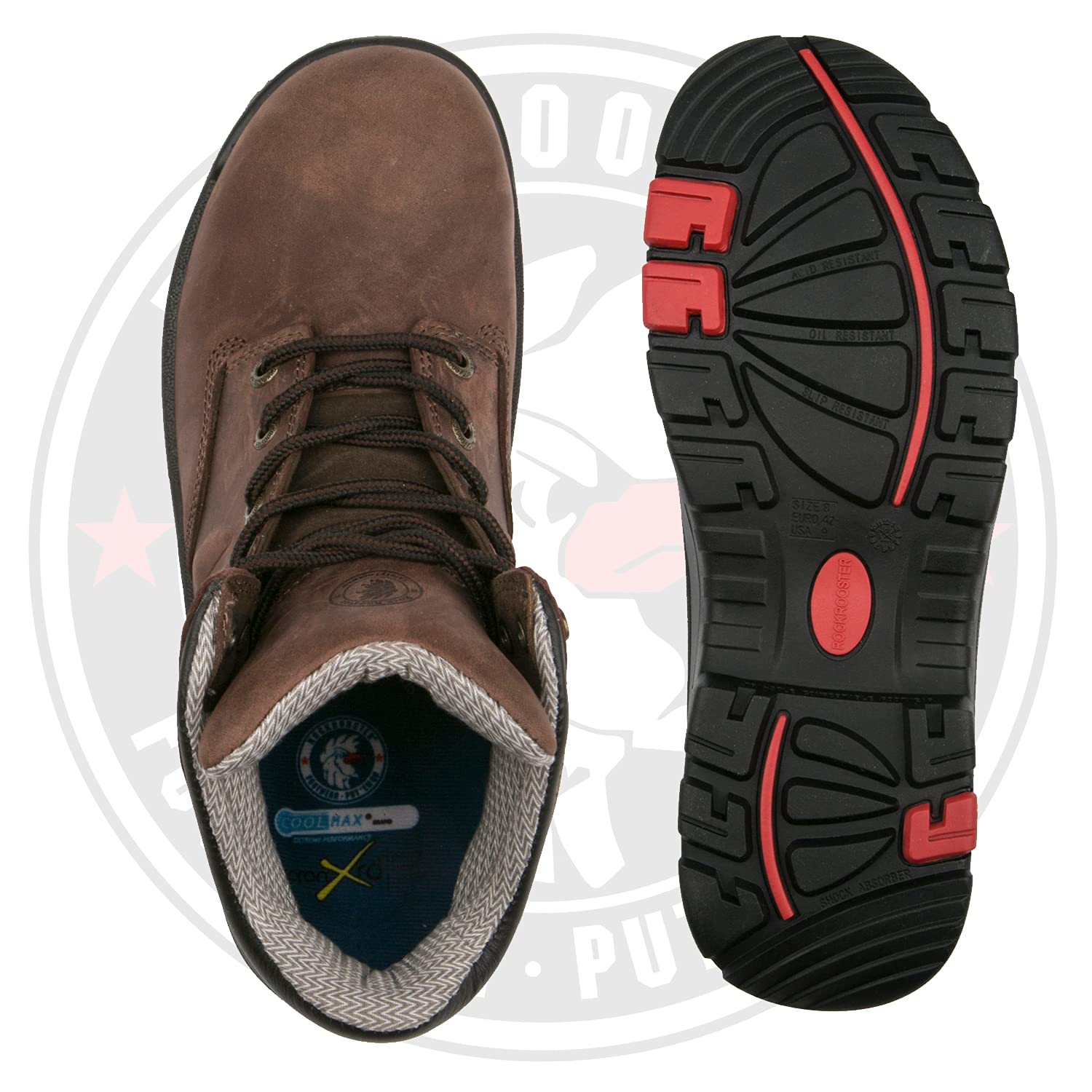 ROCKROOSTER Men's Work Boots - Comfort Memory Foam, Arch Support, Steel Toe Safety Shoes (AK426, AK436, AK428) for Construction, Warehouse & Outdoor Work
