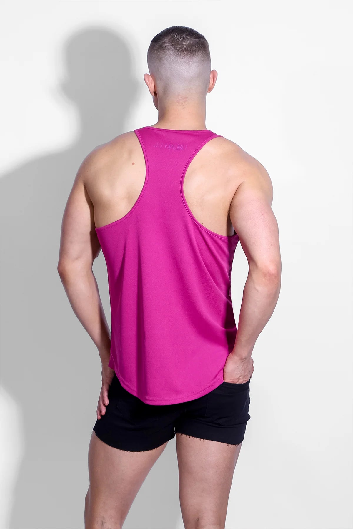 JJ Malibu Microfiber Dri-Fit Tank Top for Women - Dark Pink - Moisture Wicking Workout Shirt for Yoga, Running & Gym