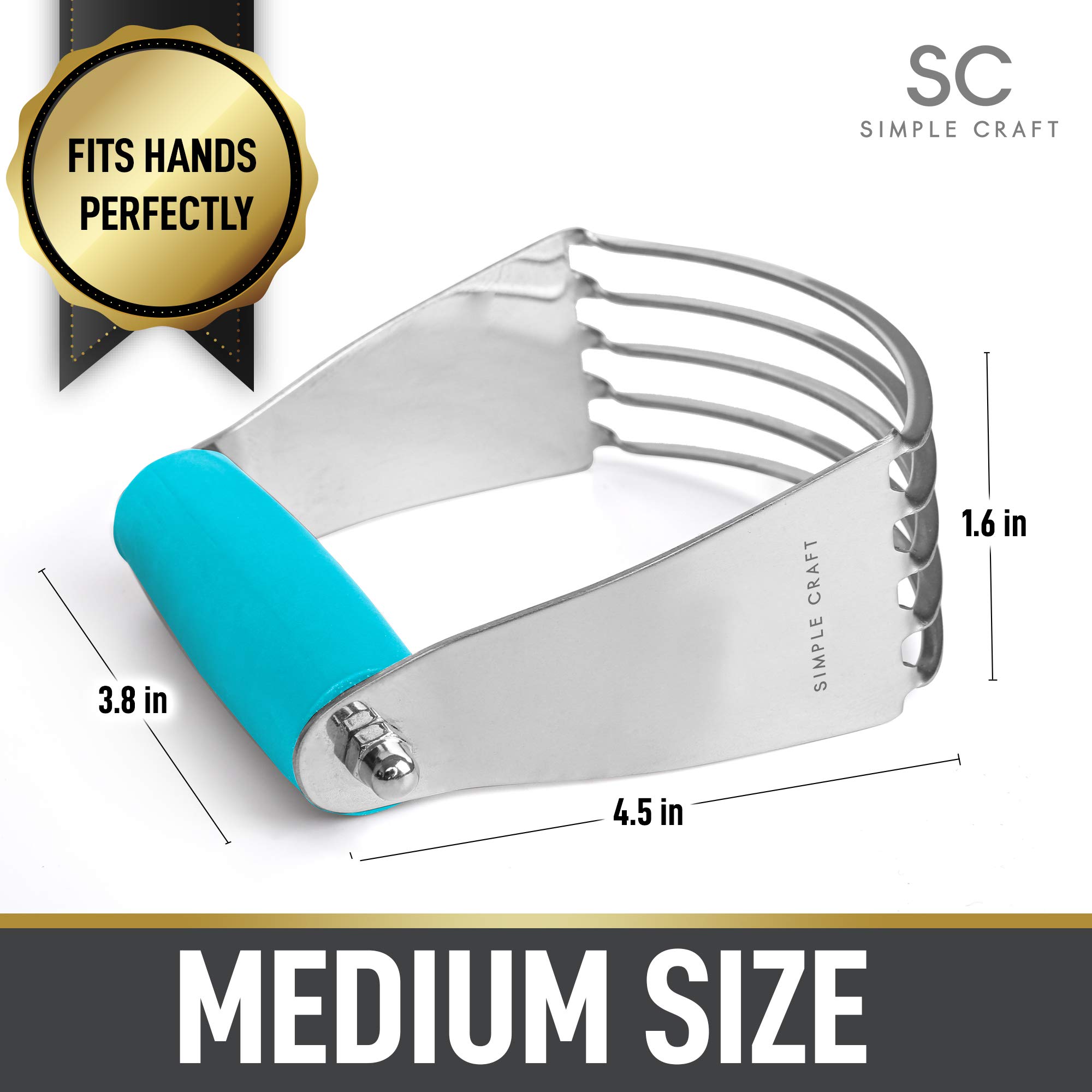 Premium Stainless Steel Pastry Cutter & Dough Blender - Heavy Duty Baking Tool with Ergonomic Non-Slip Handle for Mixing Butter, Flour, Cookies & Pie Crust - Perfect for Home Bakers, Pastry Chefs & Cooking Enthusiasts (Blue) | Ideal for Baking Pies, Cookies, Pastries & Homemade Bread