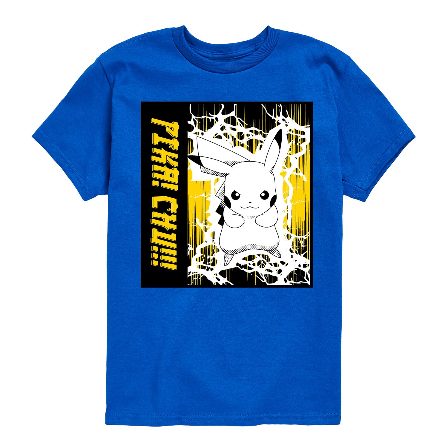 Pokémon Anime Lightning Scene Graphic T-Shirt for Youth - Cool Short Sleeve Cotton Tee - Perfect for Cosplay, Gaming Events & Anime Conventions