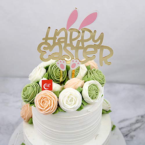 Easter Bunny Cake Topper Set - Rabbit Ear Cake Picks for Easter Party Decorations | Perfect for Easter Cakes, Cupcakes, and Spring Dessert Decor