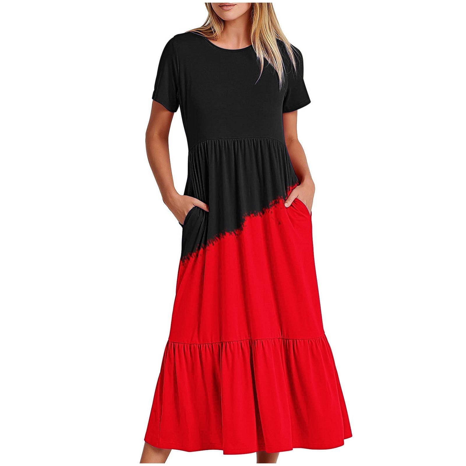 Oelaio Women's Ruffle Dresses - Elegant Plus Size Sun Dresses for Mother of The Bride & Easter Dresses for Girls | Perfect for Weddings, Church Events & Summer Vacations