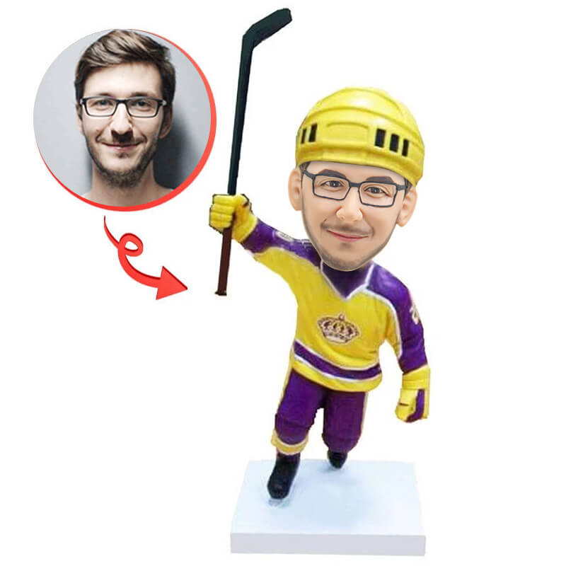 Custom Ice Hockey Player Bobblehead - Personalized NHL Figurine Gift for Fans & Collectors - Perfect for Sports Decor, Birthday Presents & Memorabilia Displays