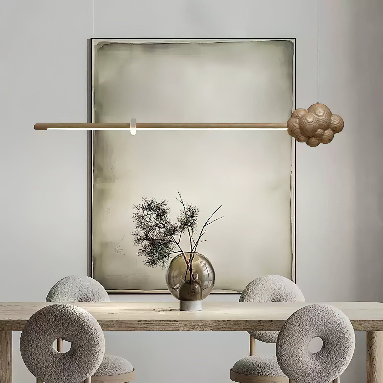 Modern Cloud Stick Chandelier - Elegant LED Ceiling Light Fixture for Living Room, Bedroom, Dining Room - Perfect for Home Decor and Ambient Lighting