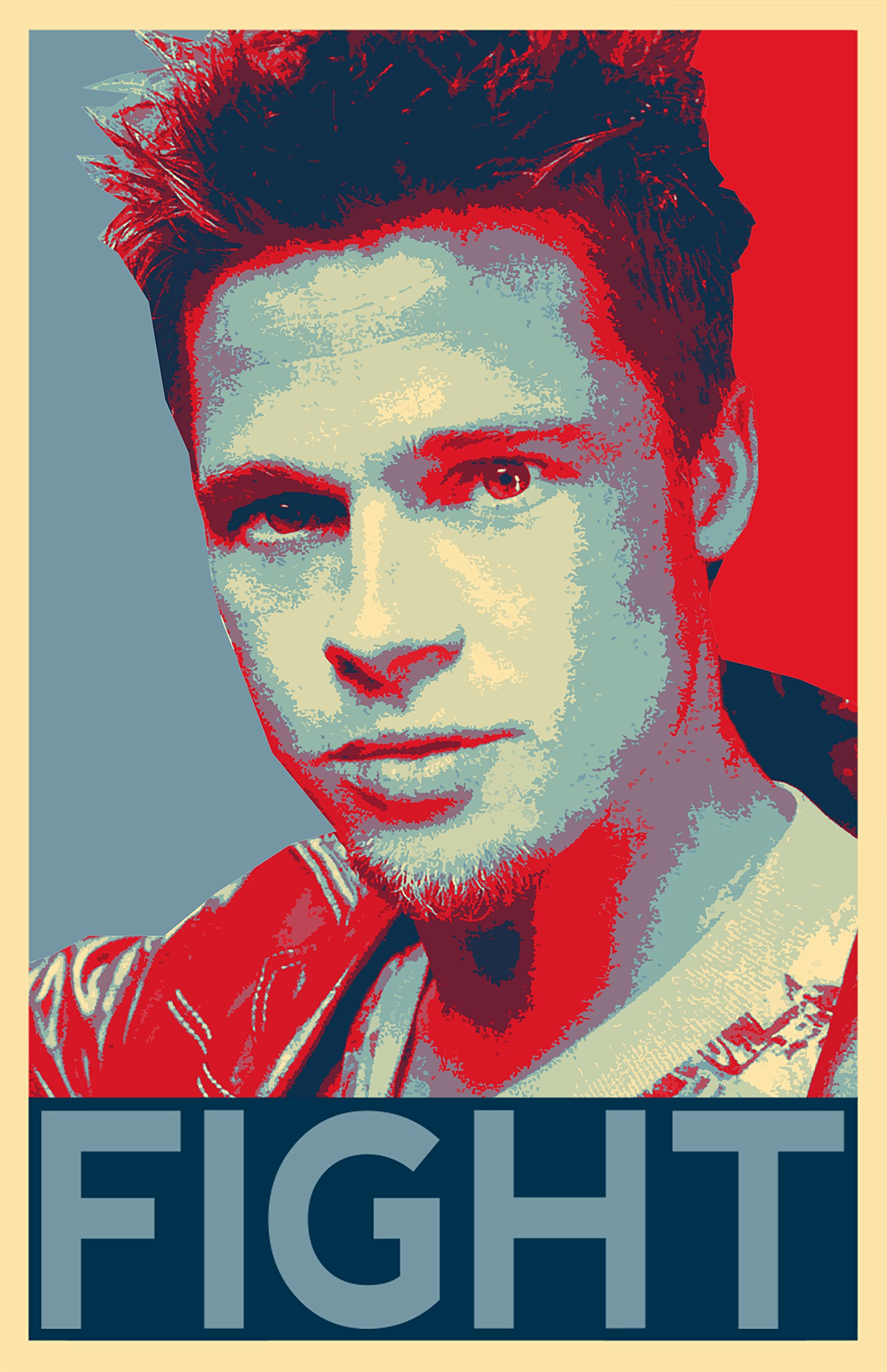 Fight Club Tyler Durden Political Poster - Brad Pitt Movie Art Print (11x17 inches) - Perfect for Home Decor, Office Wall Art & Movie Fan Gifts