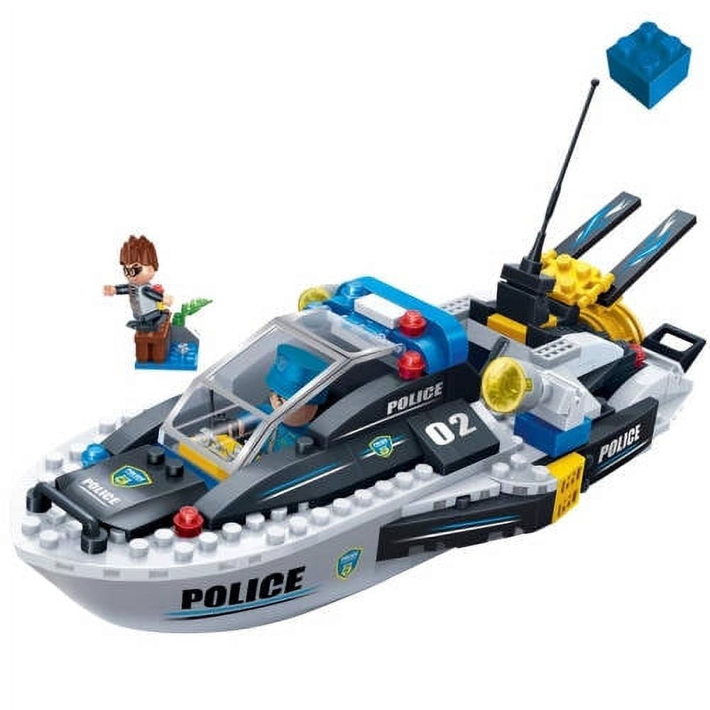 BanBao Police Series 225 Piece Speedboat Chase Building Blocks Toy Set for Kids - STEM Educational Construction Kit for Creative Play & Adventure Scenes