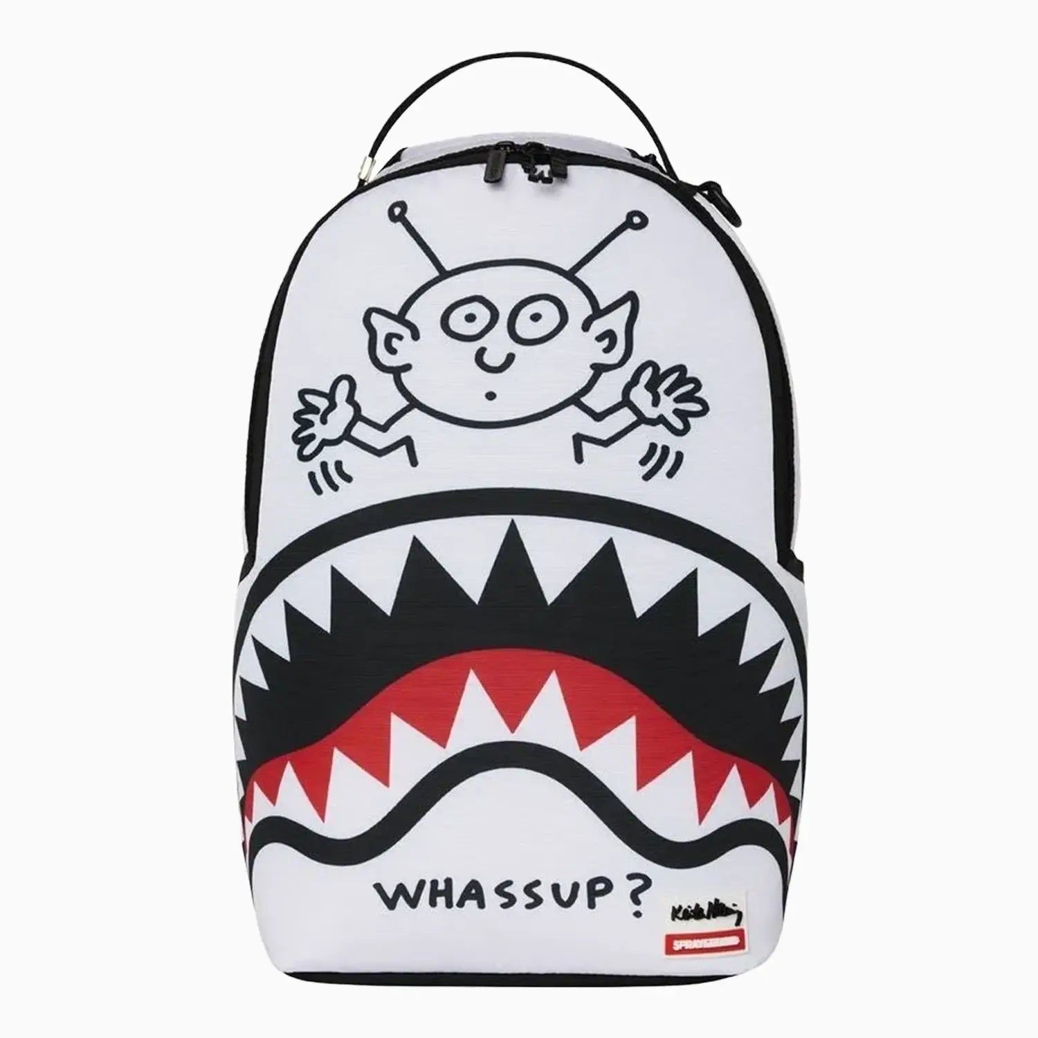 Keith Haring Wassup Alien DLXSV Backpack - Unisex Canvas School Bag for College & Travel - Durable Laptop Backpack with Adjustable Straps - Perfect for Work, Gym & Daily Commute