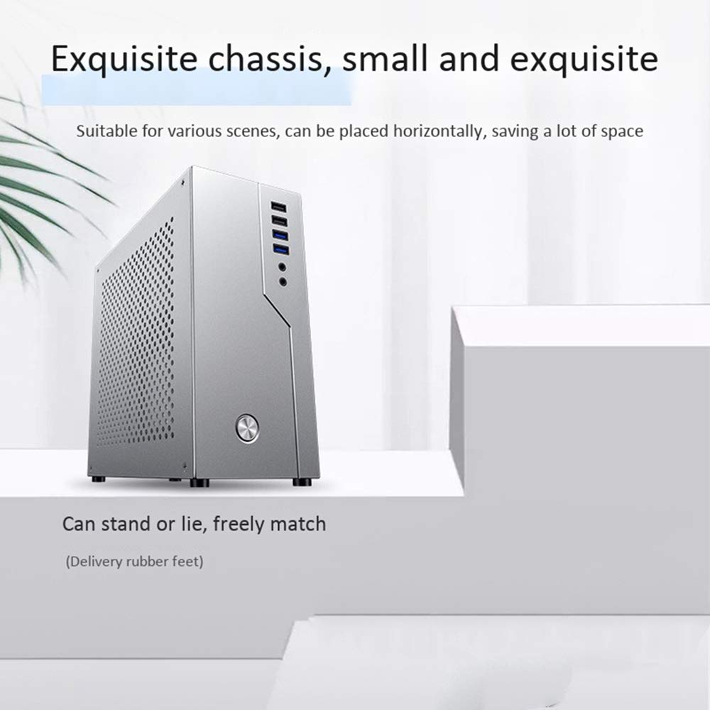 Compact ITX Computer Case - All Aluminum HTPC & Office Desktop Case with Single Slot PCIE Support | Perfect for Home Theater PCs, Small Office Workstations & Space-Saving Gaming Rigs