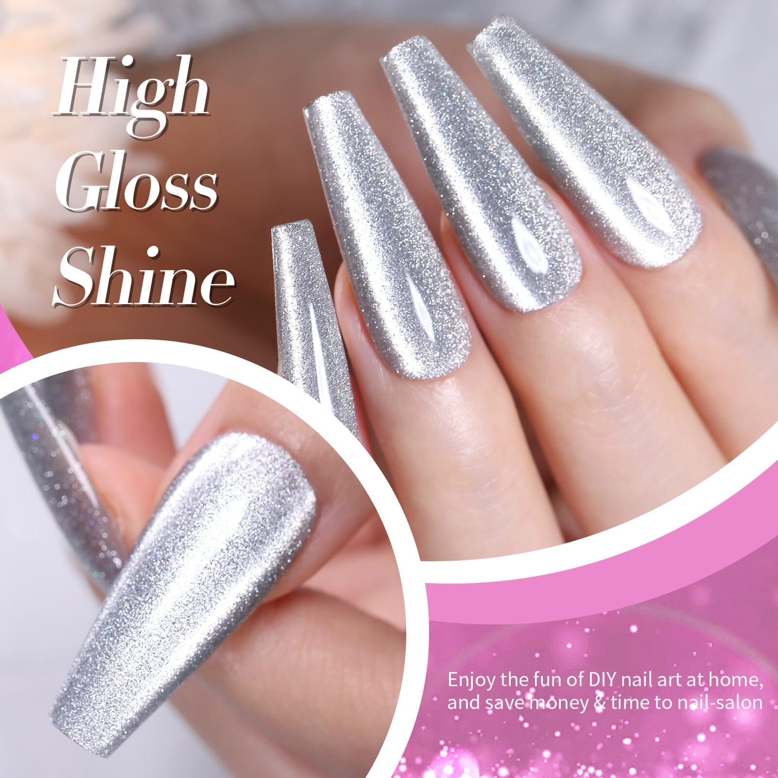 6 Colors Reflective Cat Magnetic Gel Polish Set 7ml - Long Lasting Nail Art Kit for Salon & Home Manicure, Perfect for Parties, Weddings & Special Occasions
