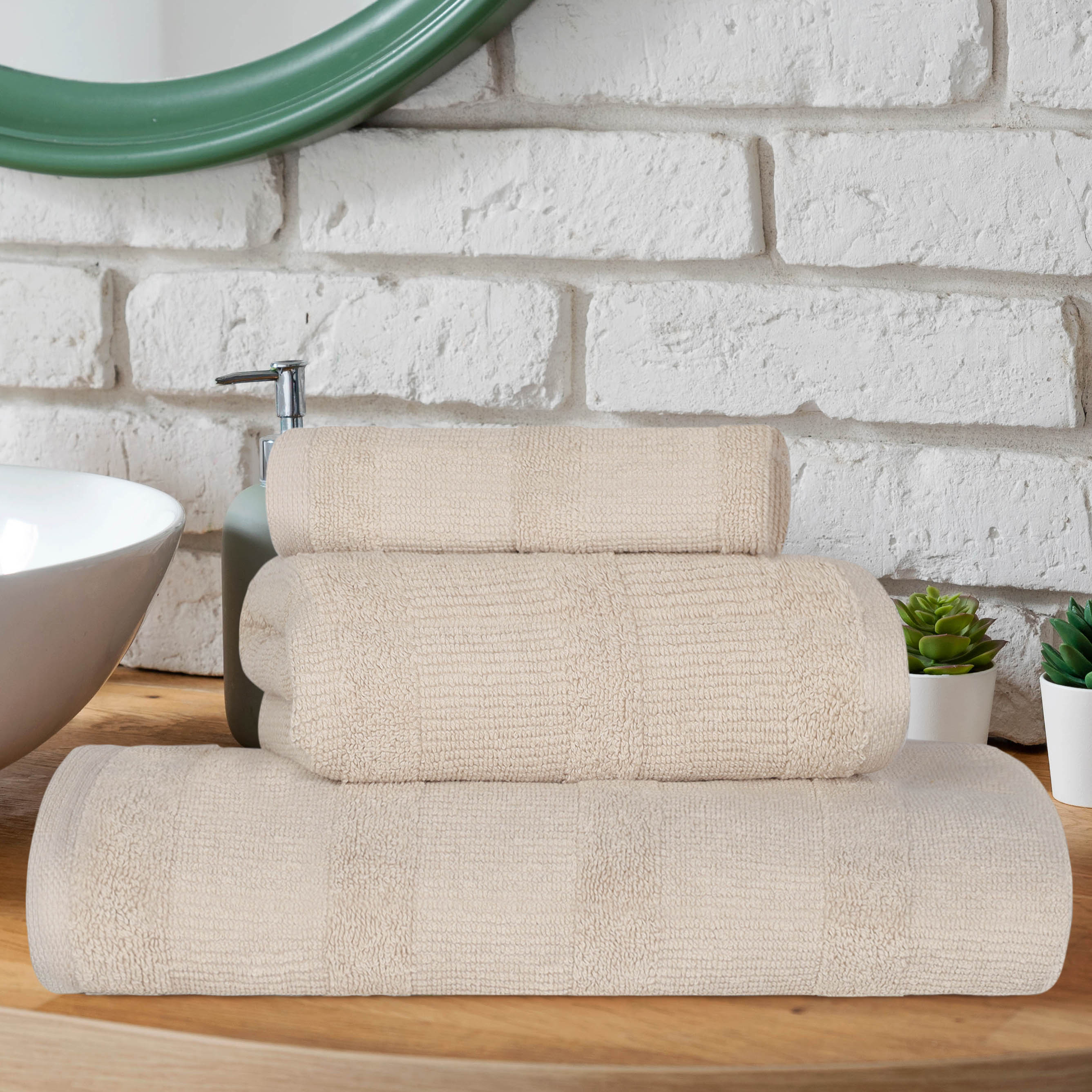 Premium Ribbed Turkish Cotton Quick-Dry 3-Piece Towel Set - Ultra Absorbent, Soft & Durable Bath, Beach & Gym Towels for Spa, Pool & Travel Use