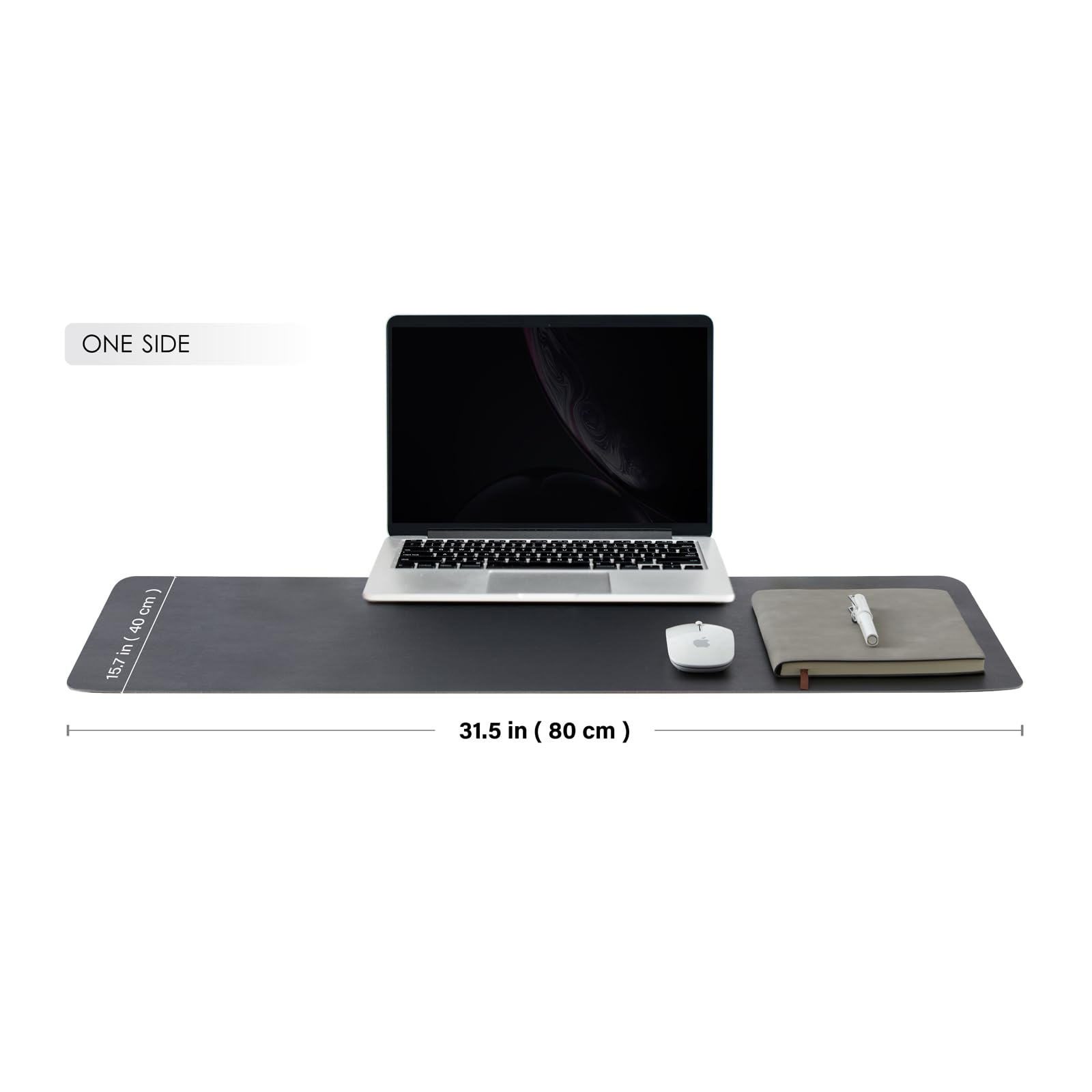 Premium Dual-Sided Leather Desk Mat - Waterproof Office & Home Desk Pad - Large Mouse Pad for Workspace Organization (Black/Gray, 31.5