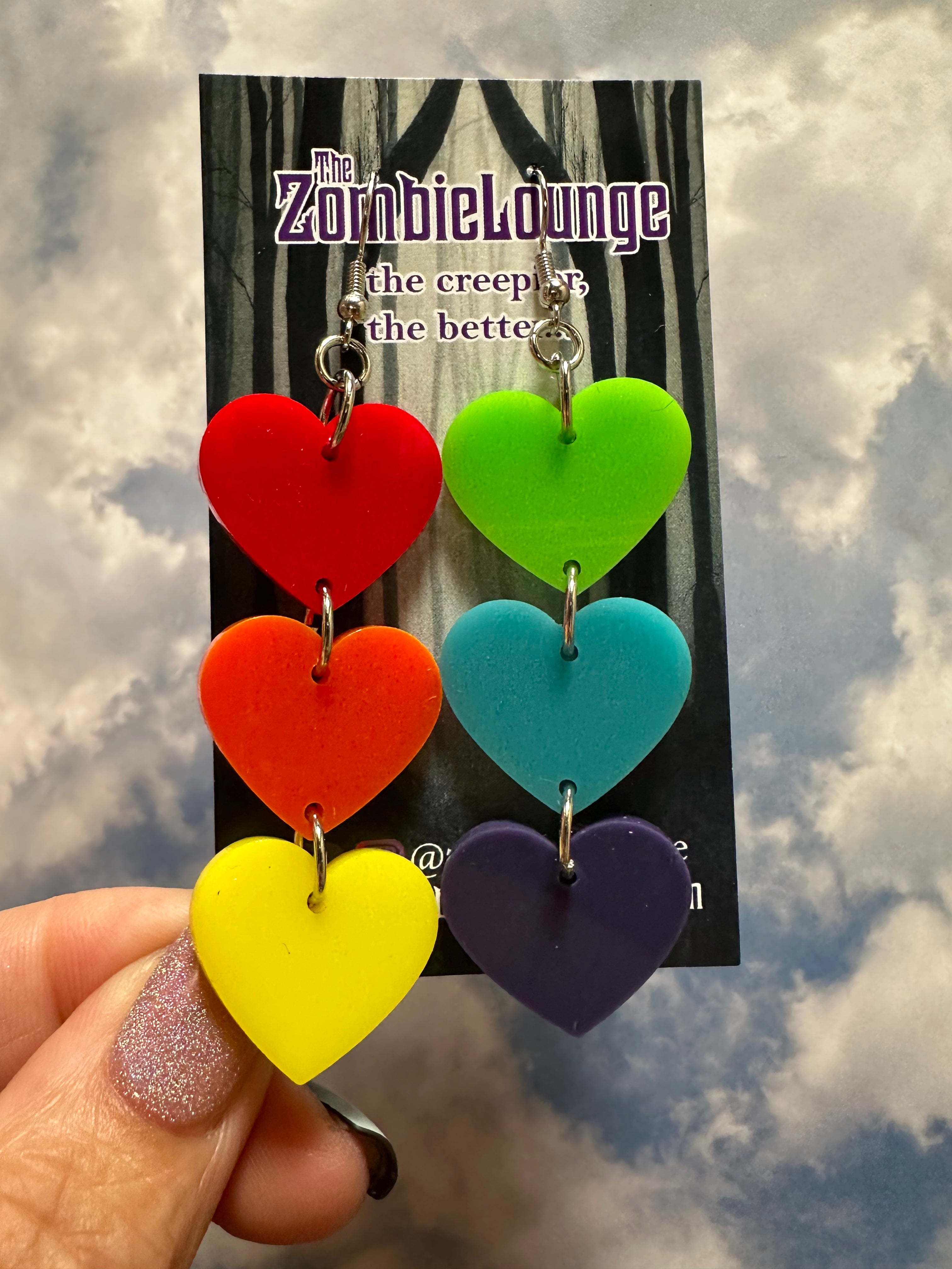 Rainbow Heart Stud Earrings for Women - Dainty Cute Colorful Heart-Shaped Jewelry - Perfect for Valentine's Day, Birthday Gifts & Everyday Wear