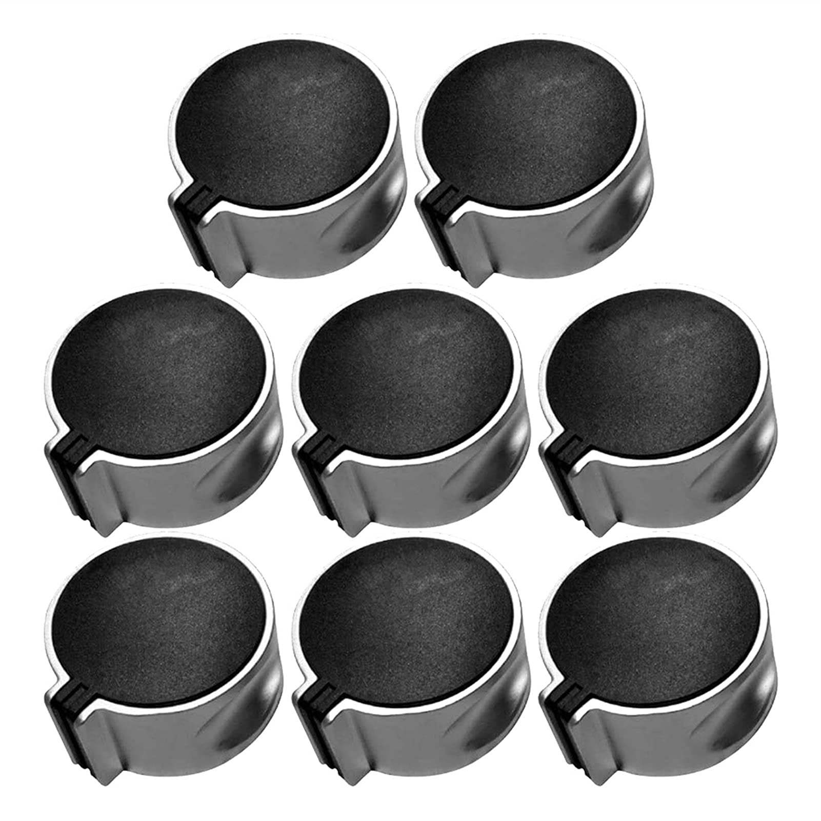 8 PCS Gas Stove Knob Replacement - 8mm Cooker Control Switch Range Oven Knobs Set - Durable Burner Knobs for Kitchen Stove Top - Easy to Install (Black Silver) - Perfect for Gas Range Repair & Kitchen Upgrade