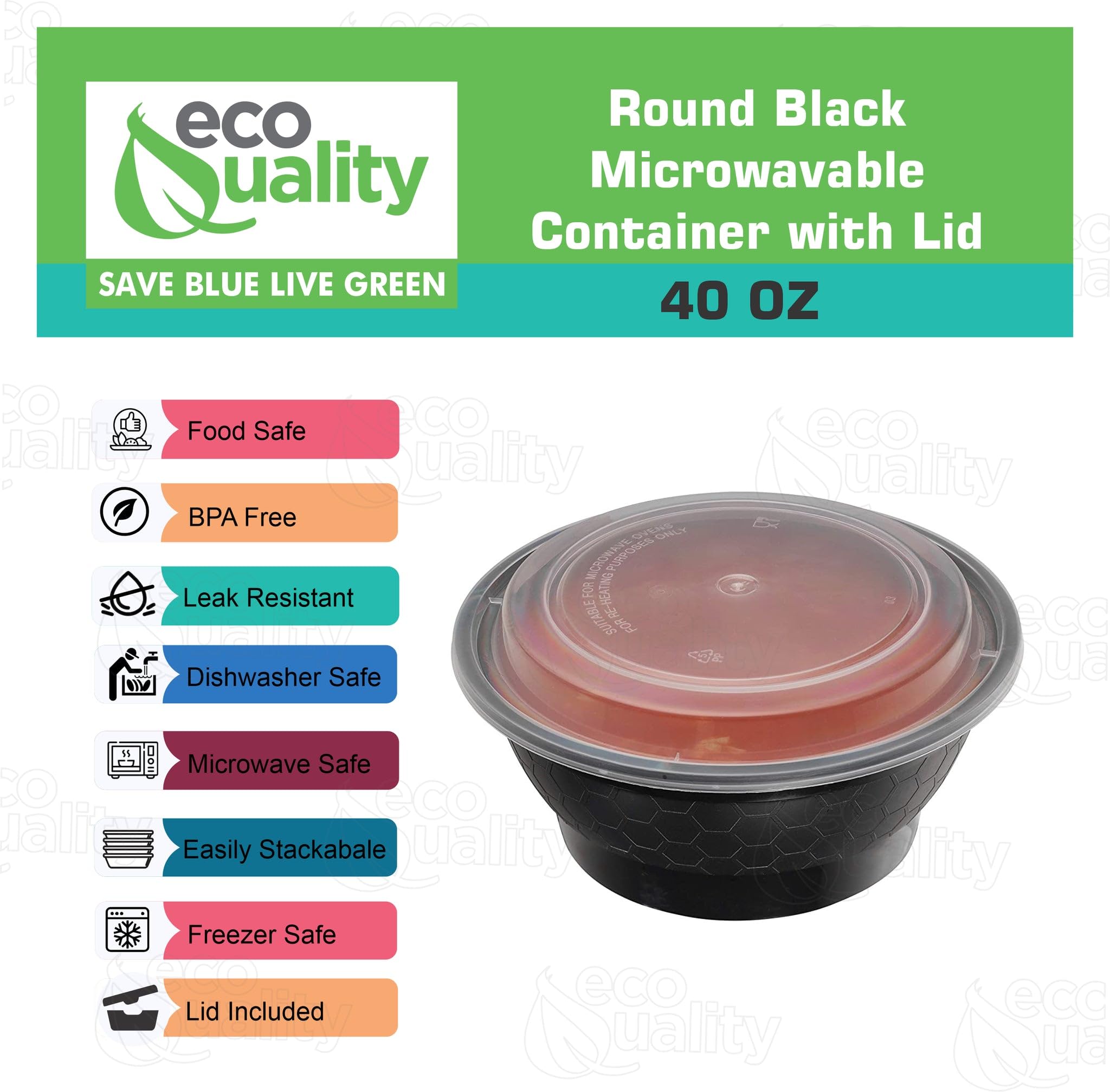 40oz Meal Prep Containers with Lids - 150 Pack BPA Free Disposable Food Storage Bowls | Microwave, Freezer & Dishwasher Safe | Perfect for Stir Fry, Ramen, Soup & Lunch Box | Ideal for Meal Prepping, Office Lunches & Picnics (Black)