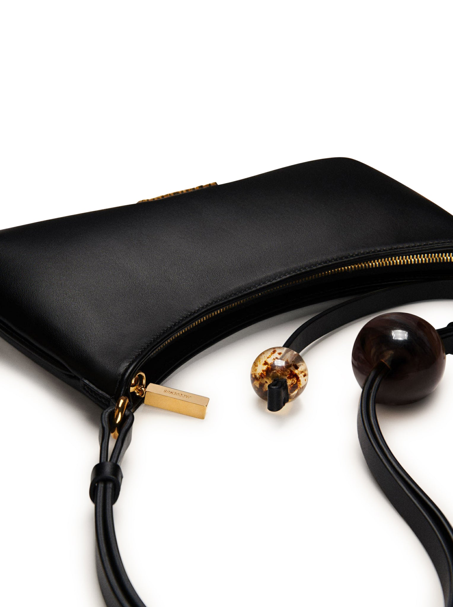 Jacquemus Le Bisou Perle Black Crossbody Bag - Stylish Pearl Accent Shoulder Purse for Women | Perfect for Evening Parties, Date Nights & Special Occasions